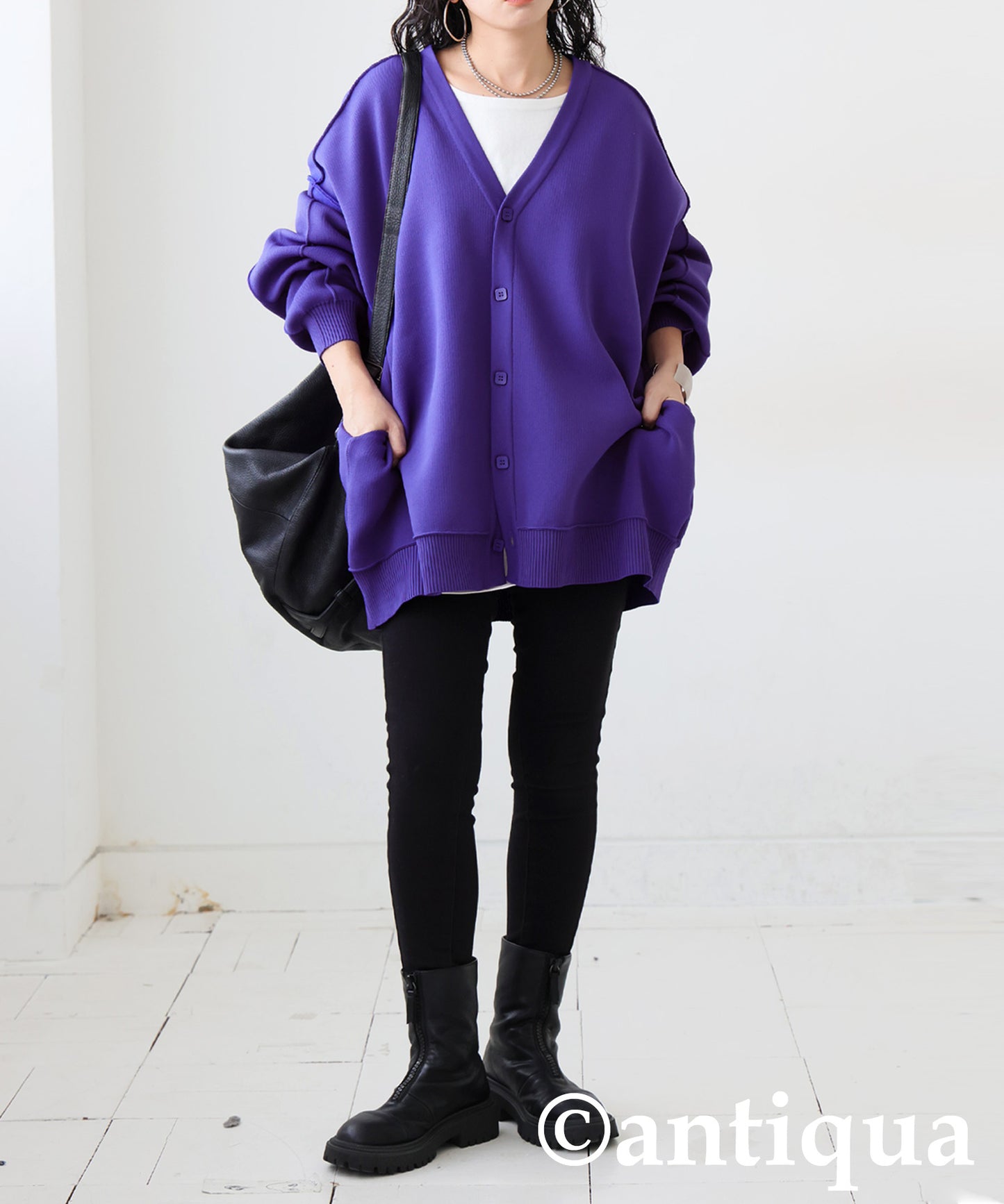 Sponge Knit Cardigan Ladies