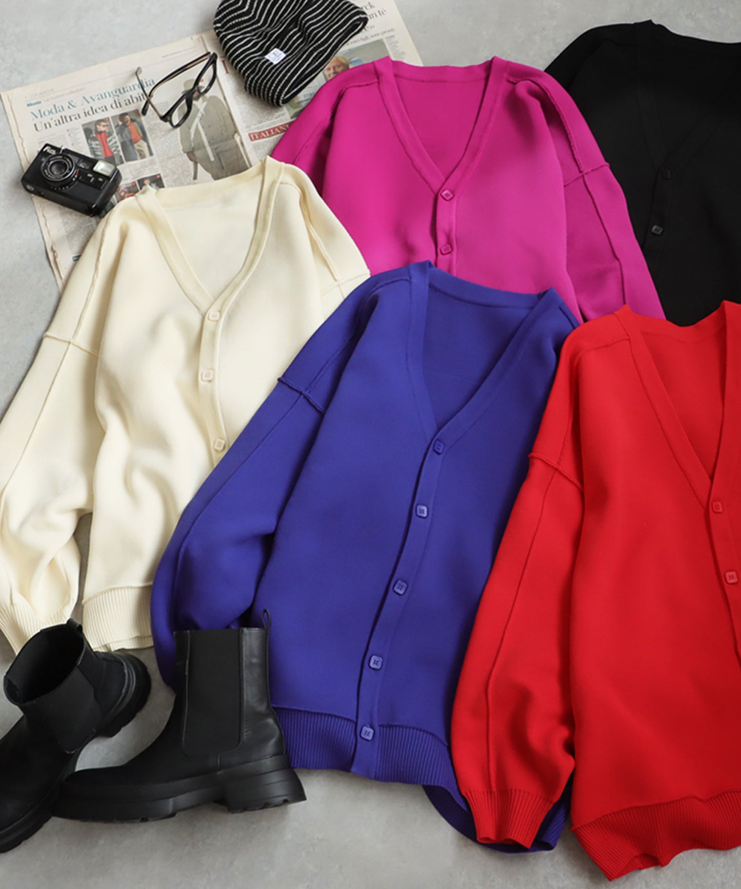 Sponge Knit Cardigan Ladies