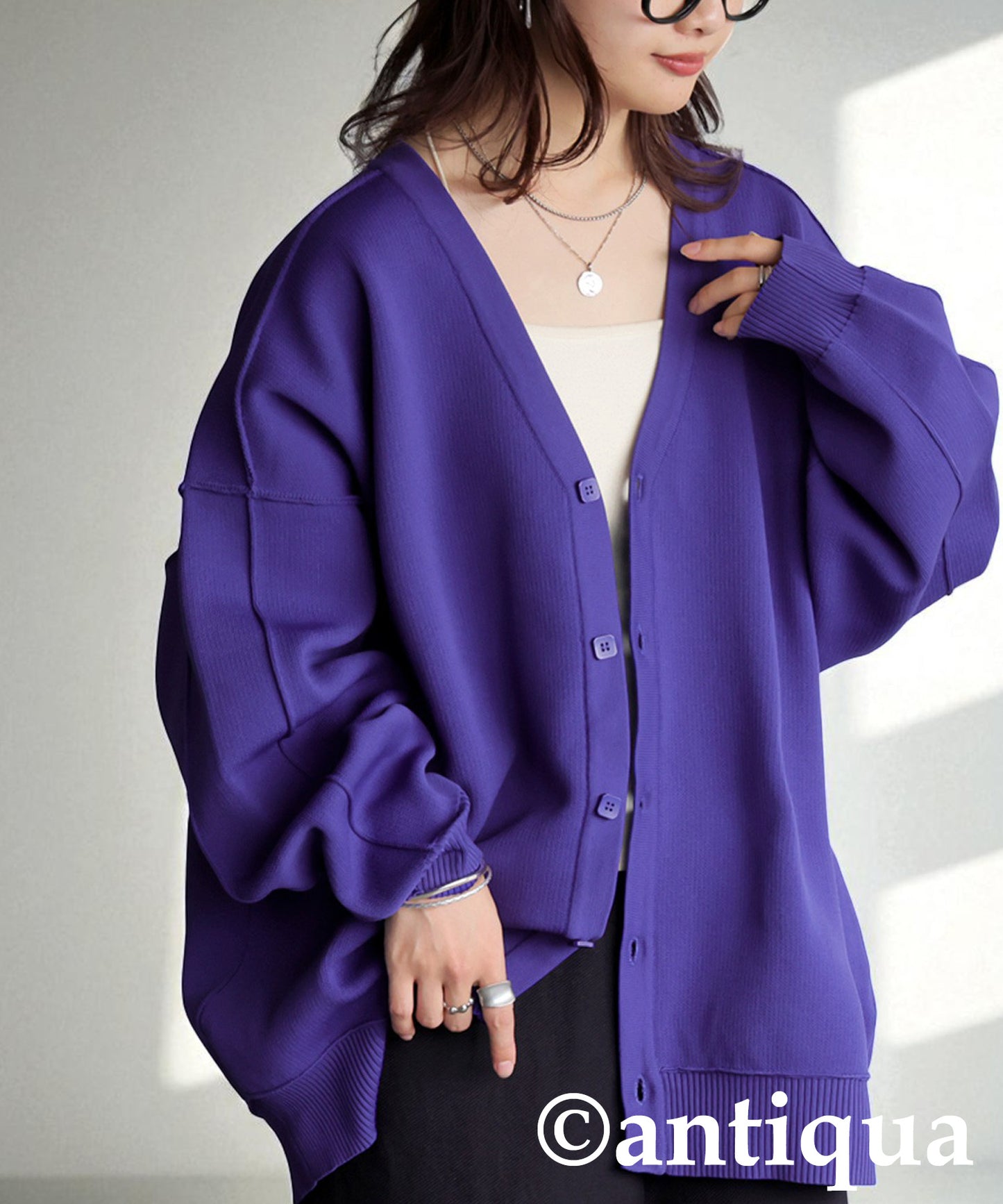 Sponge Knit Cardigan Ladies