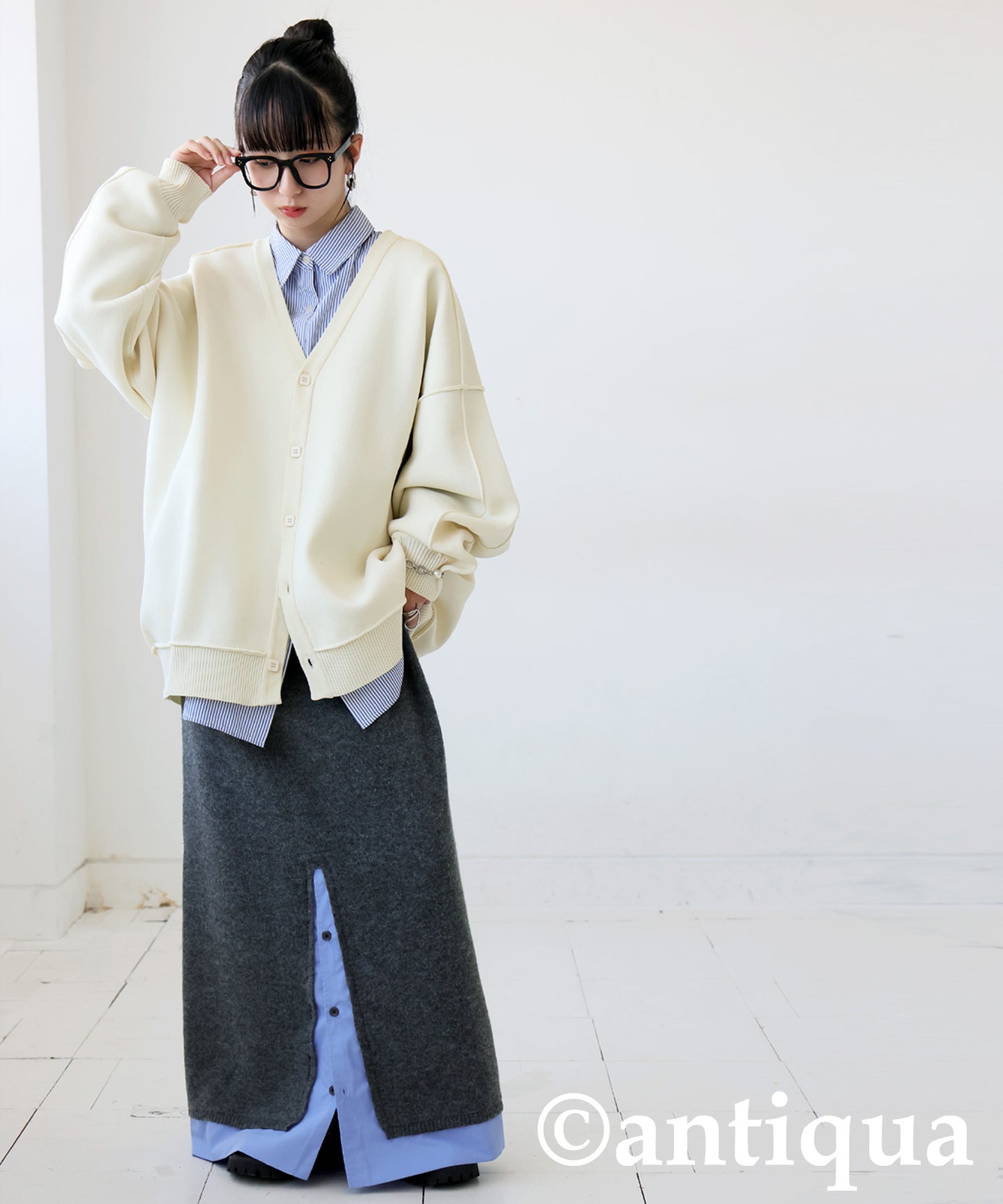 Sponge Knit Cardigan Ladies