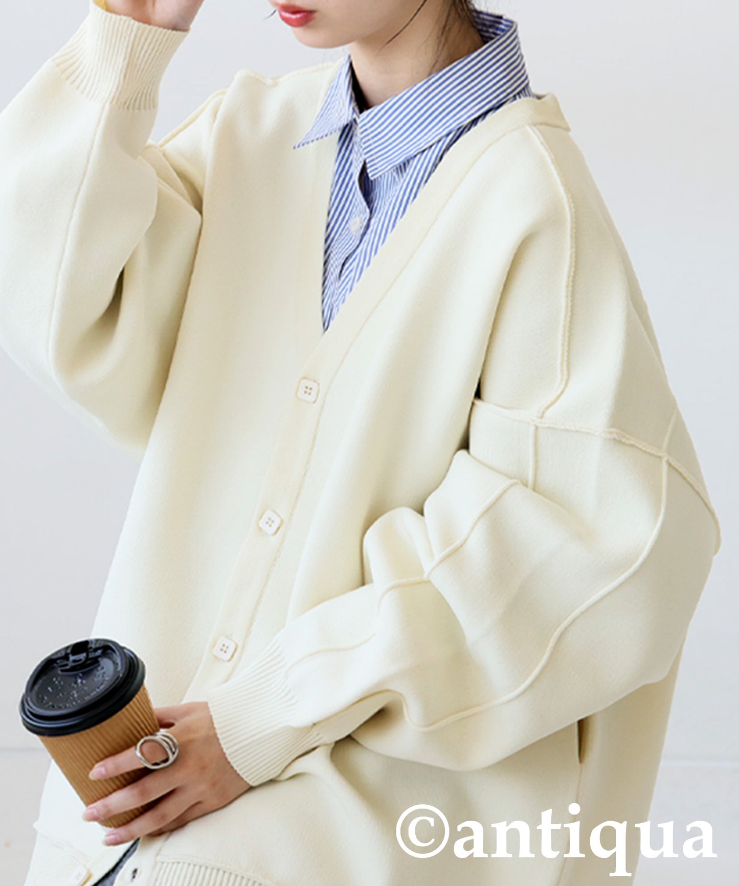 Sponge Knit Cardigan Ladies