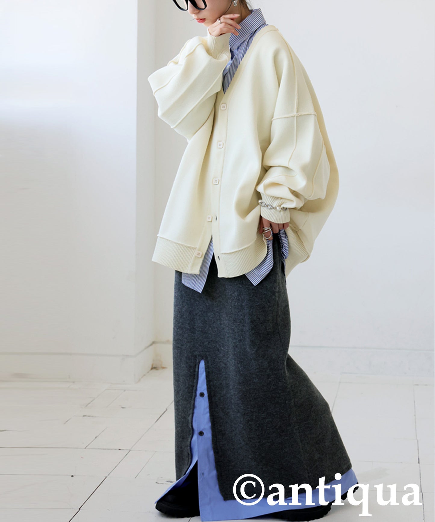 Sponge Knit Cardigan Ladies