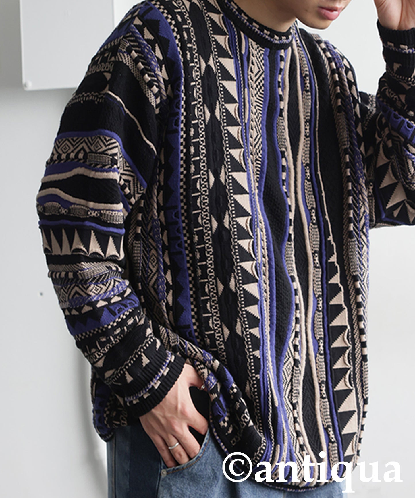 Geometric Jacquard Knit Men's