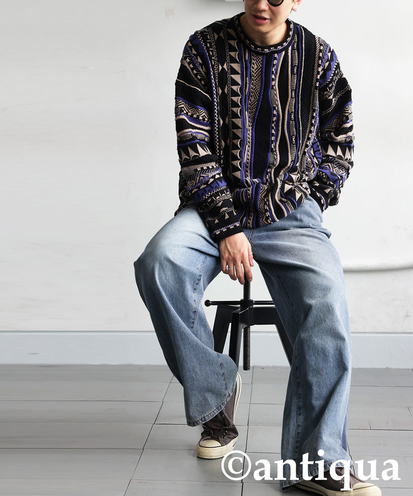 Geometric Jacquard Knit Men's
