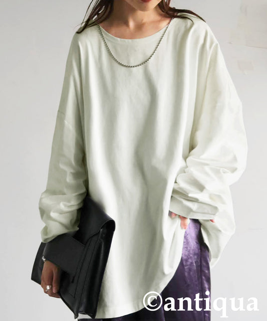 Drop Shoulder Long Sleeve T-Shirt Ladies