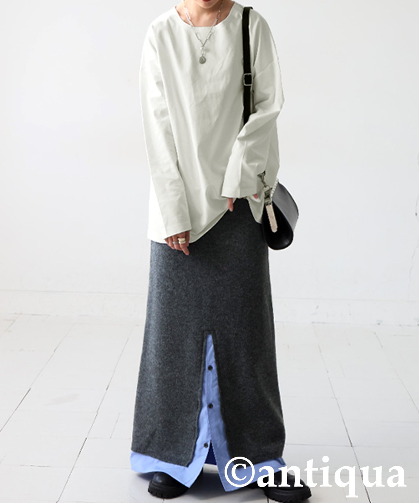 Drop Shoulder Long Sleeve T-Shirt Ladies