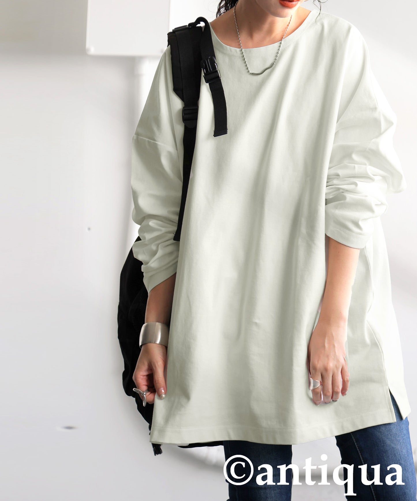Drop Shoulder Long Sleeve T-Shirt Ladies