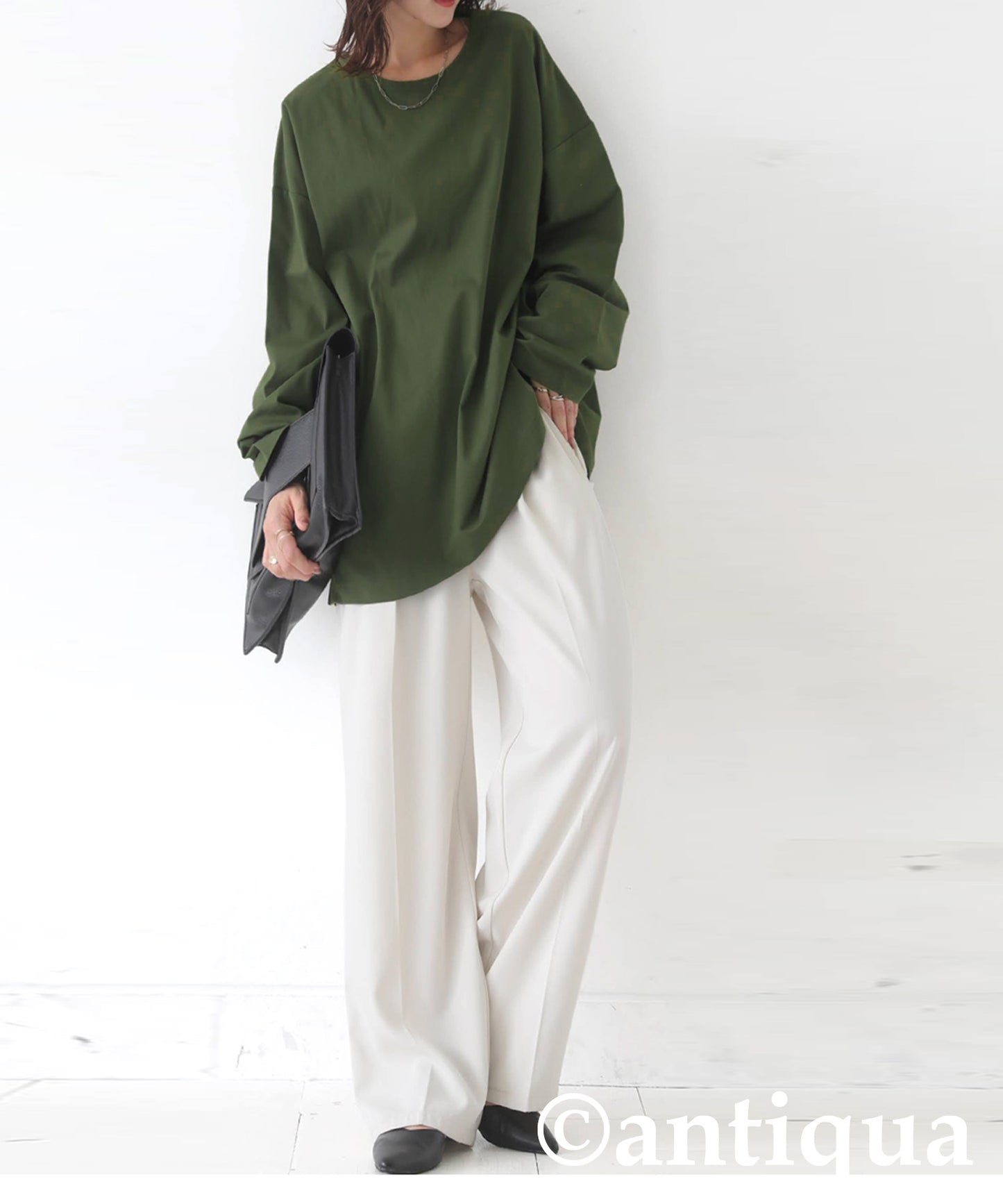 Drop Shoulder Long Sleeve T-Shirt Ladies