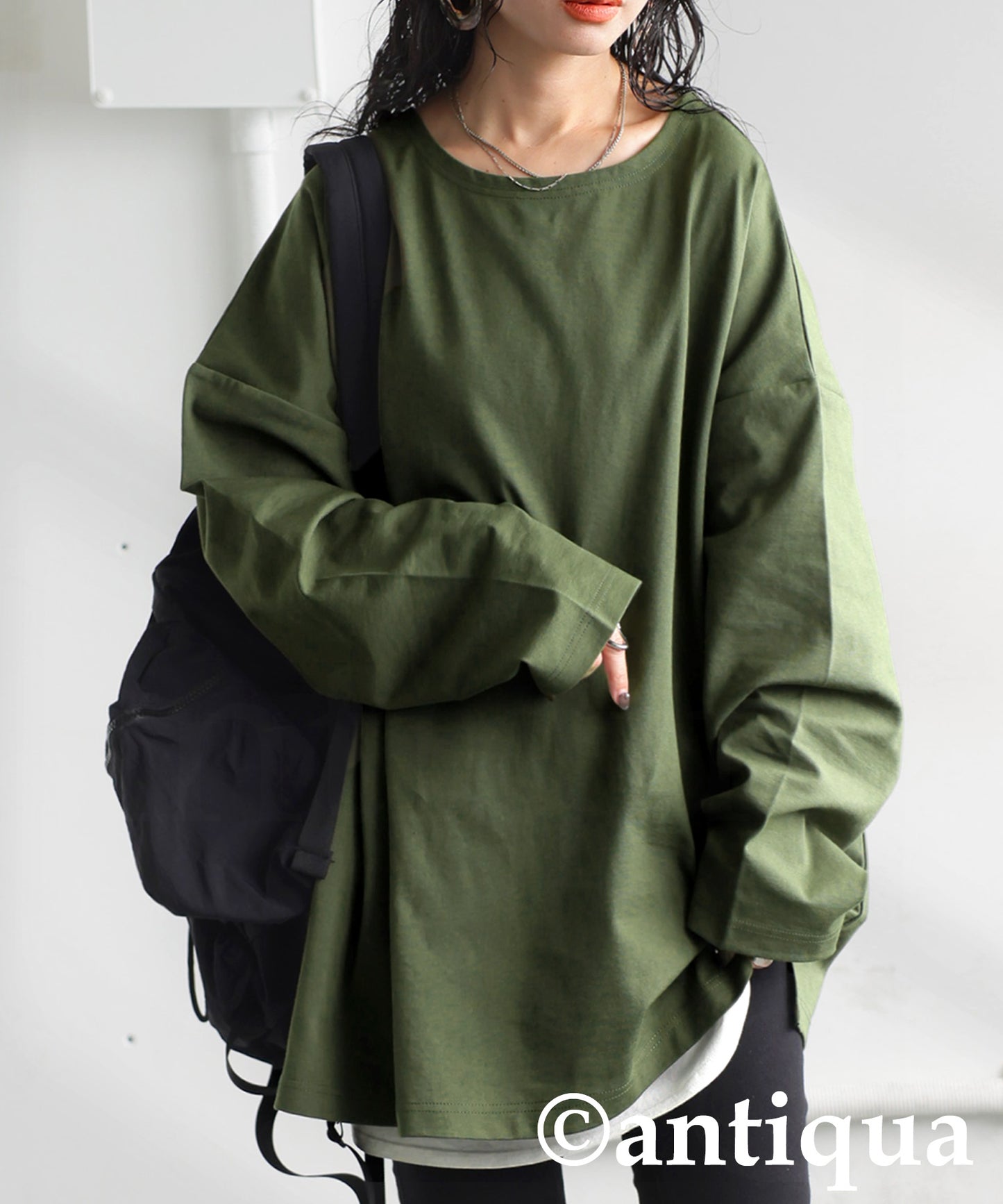 Drop Shoulder Long Sleeve T-Shirt Ladies