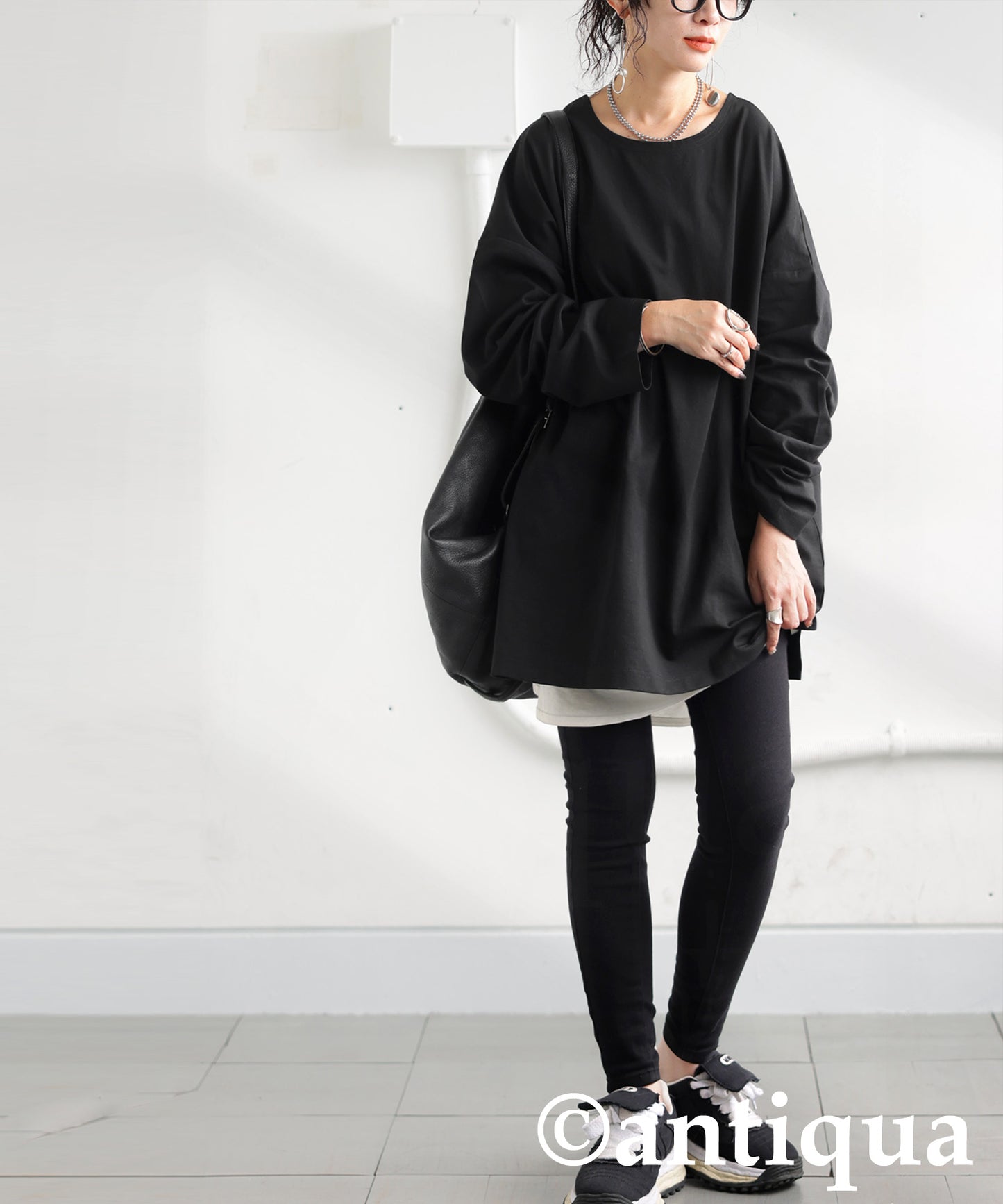 Drop Shoulder Long Sleeve T-Shirt Ladies