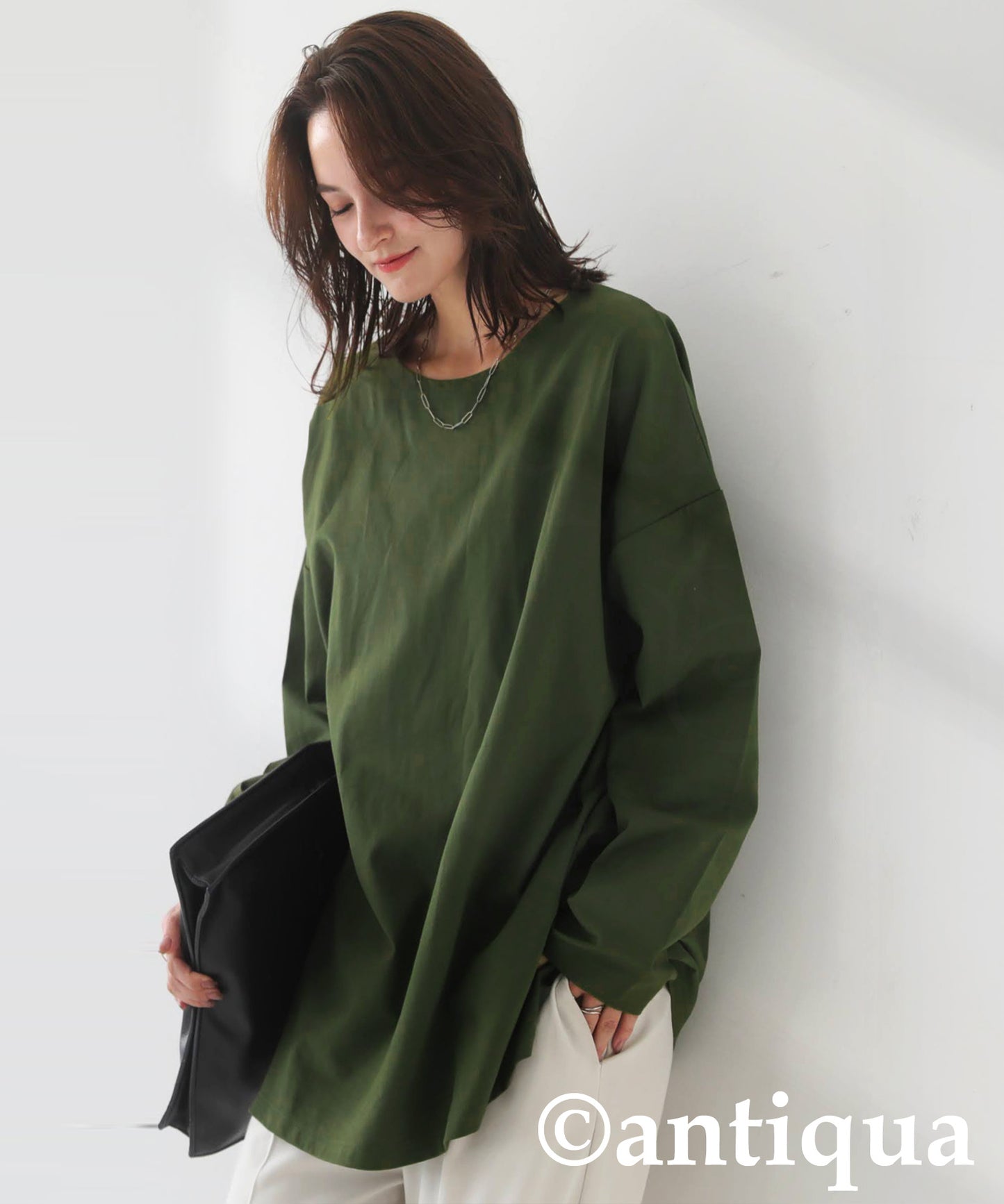 Drop Shoulder Long Sleeve T-Shirt Ladies