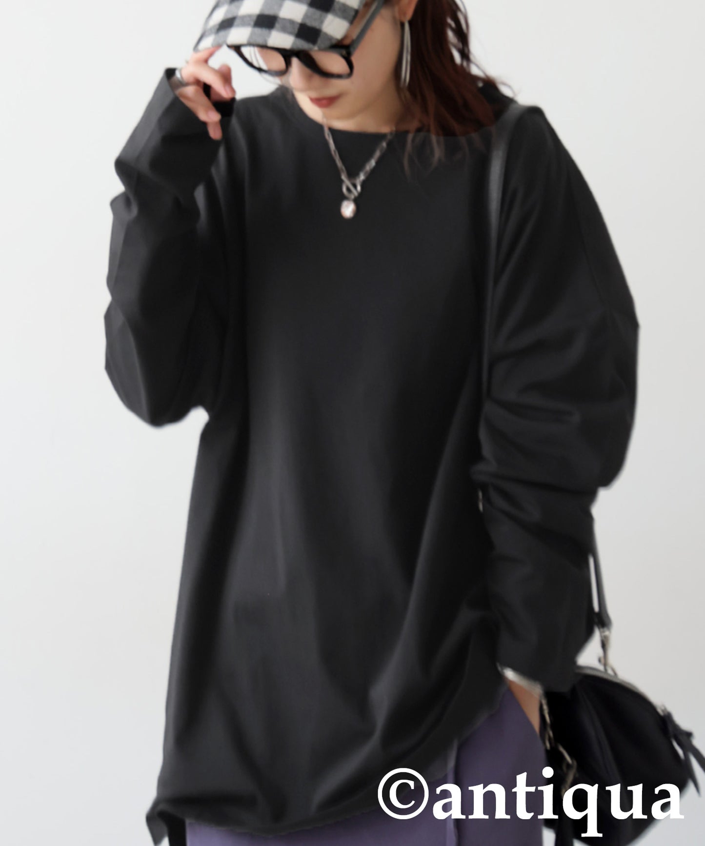 Drop Shoulder Long Sleeve T-Shirt Ladies