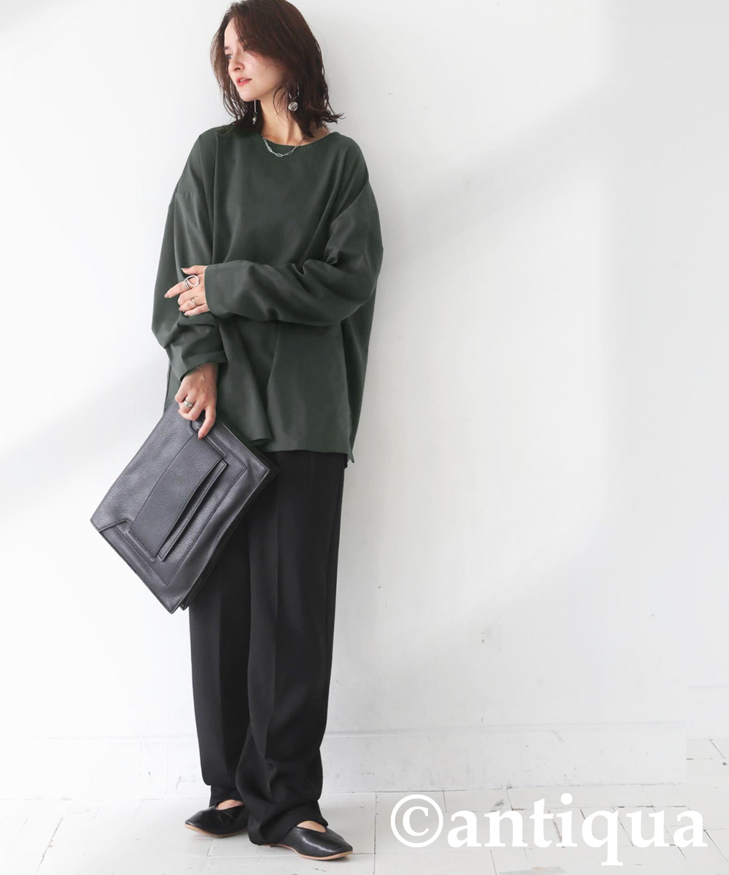 Drop Shoulder Long Sleeve T-Shirt Ladies