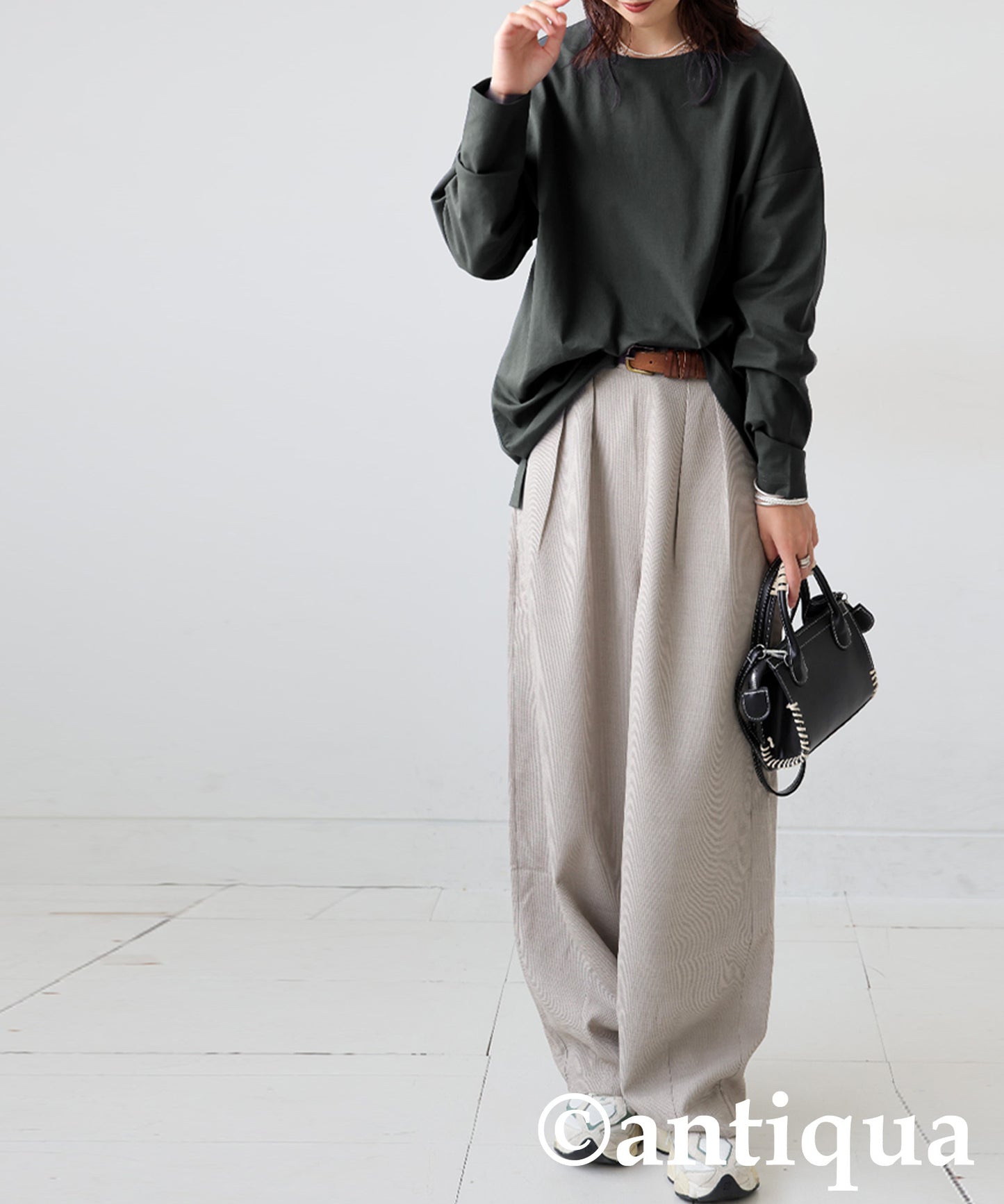 Drop Shoulder Long Sleeve T-Shirt Ladies