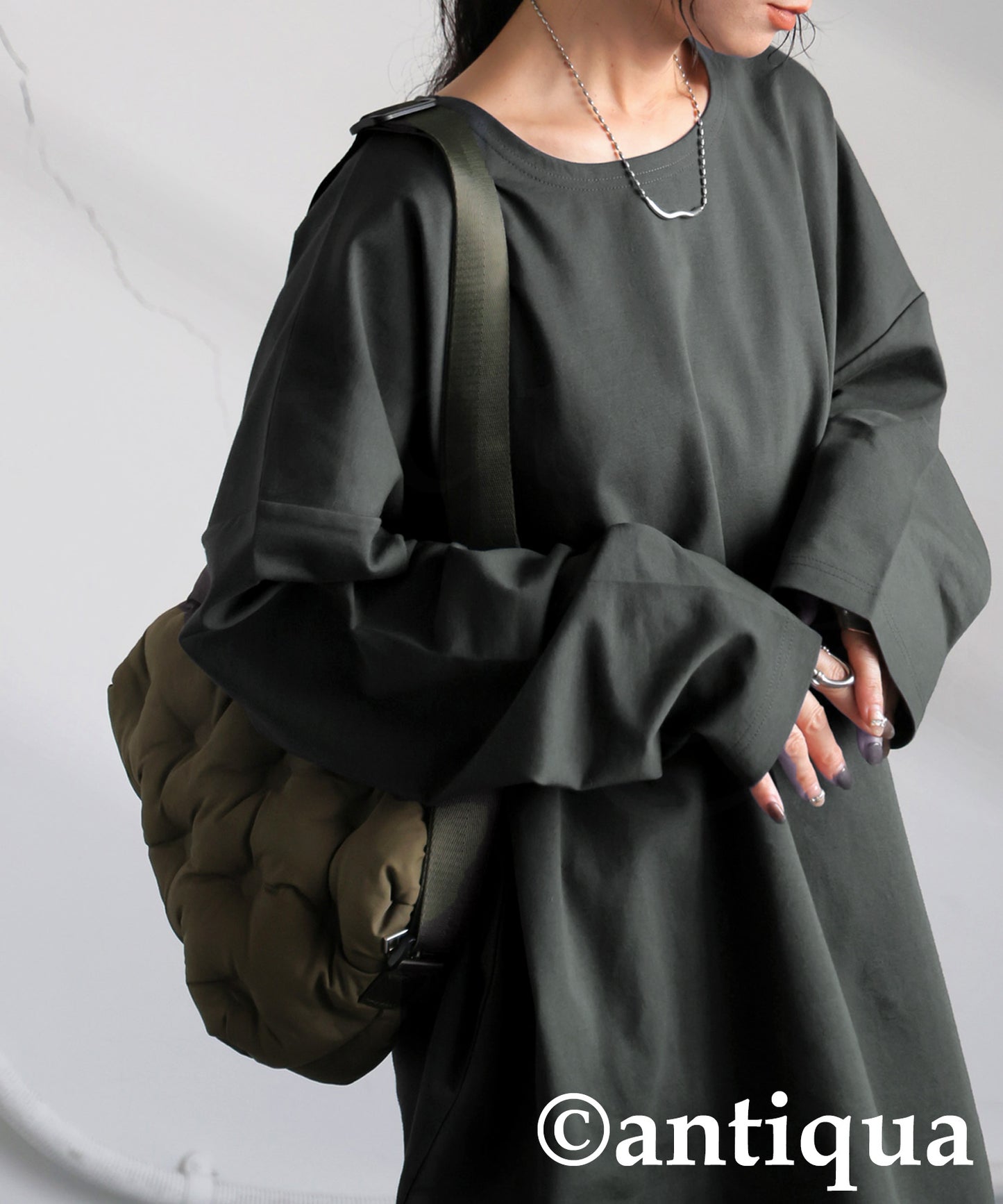 Drop Shoulder Long Sleeve T-Shirt Ladies