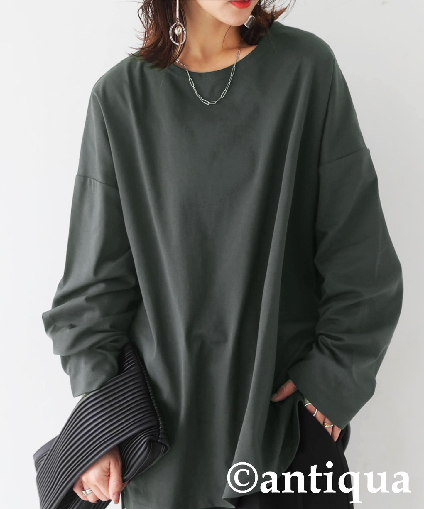 Drop Shoulder Long Sleeve T-Shirt Ladies