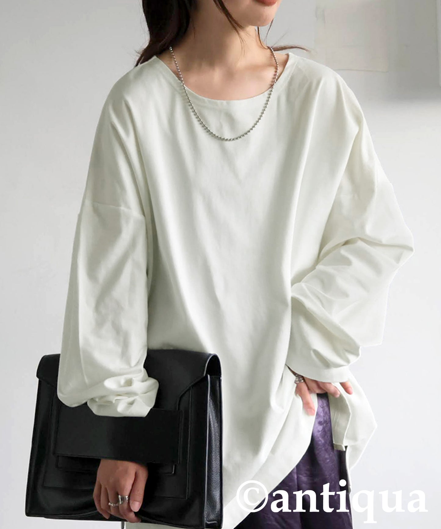 Drop Shoulder Long Sleeve T-Shirt Ladies