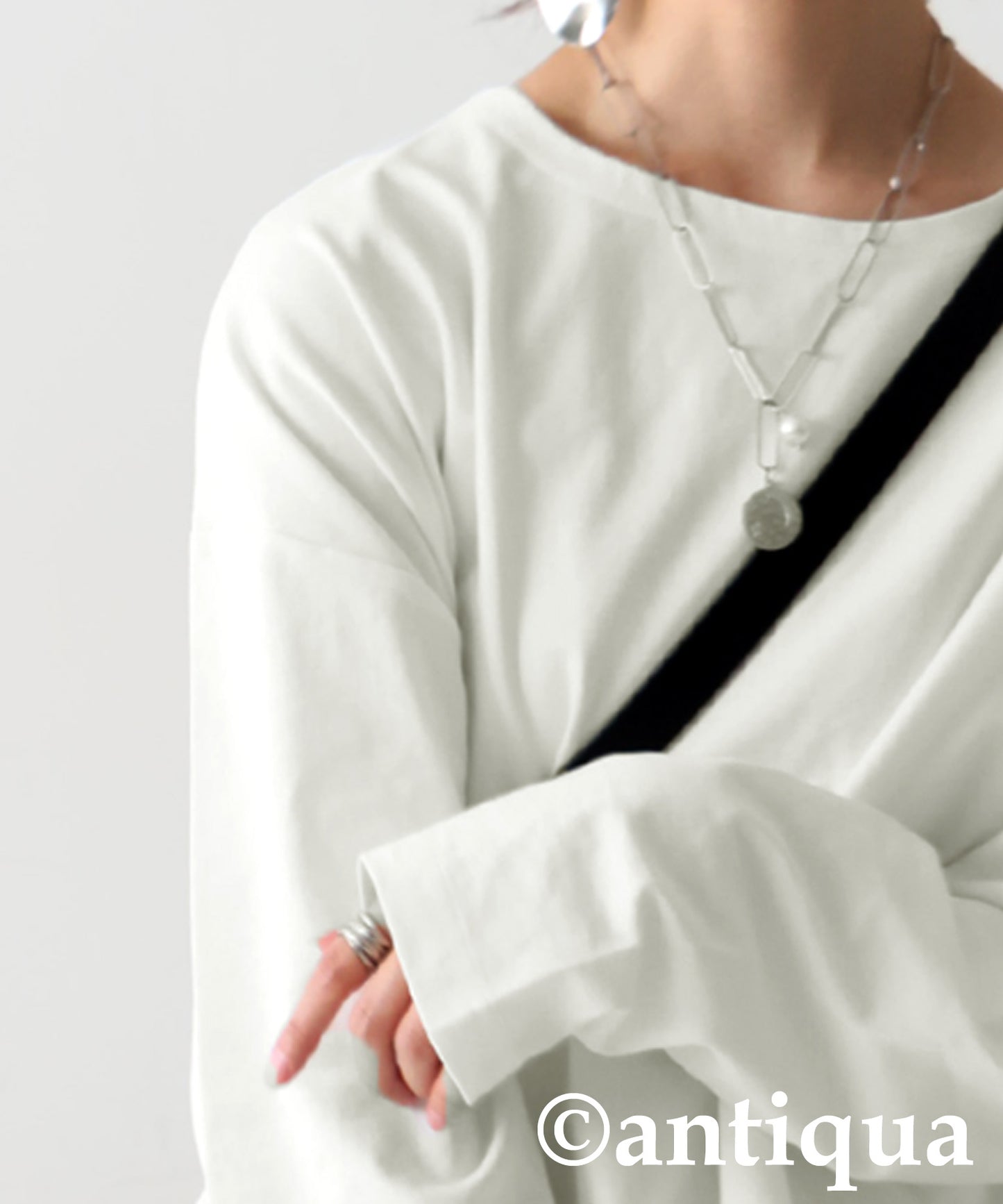 Drop Shoulder Long Sleeve T-Shirt Ladies