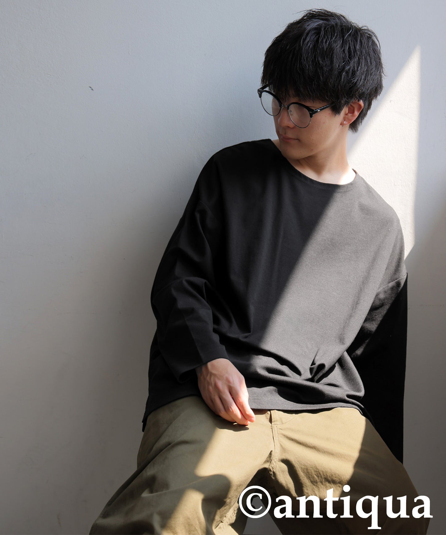 Drop Shoulder Long Sleeve T-Shirt Men's