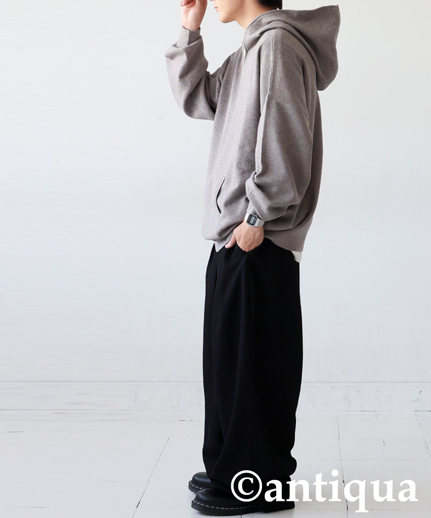 Pique Knit Hoodie Men's