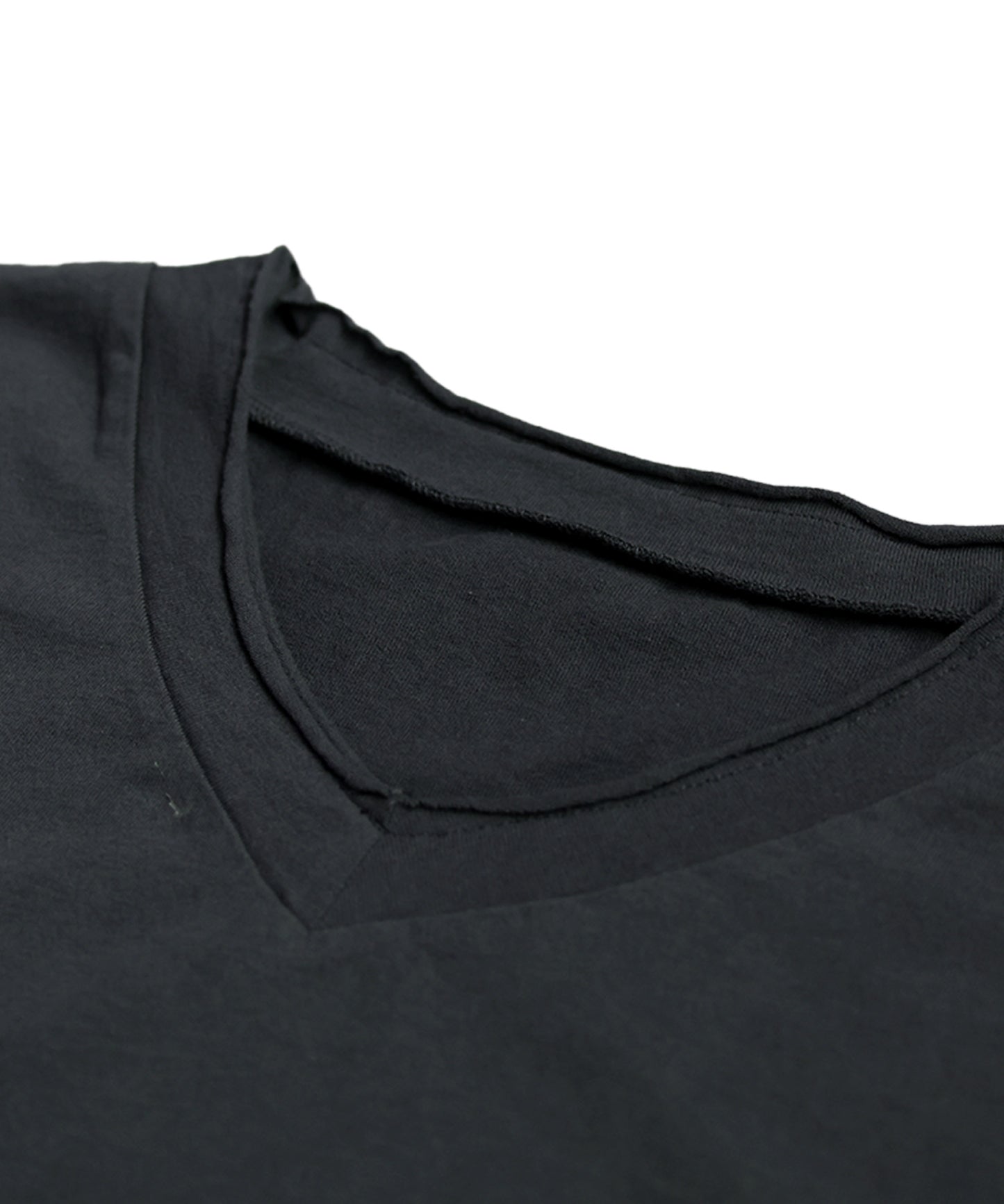 Cut-Off V-Neck Long T-Shirt Ladies