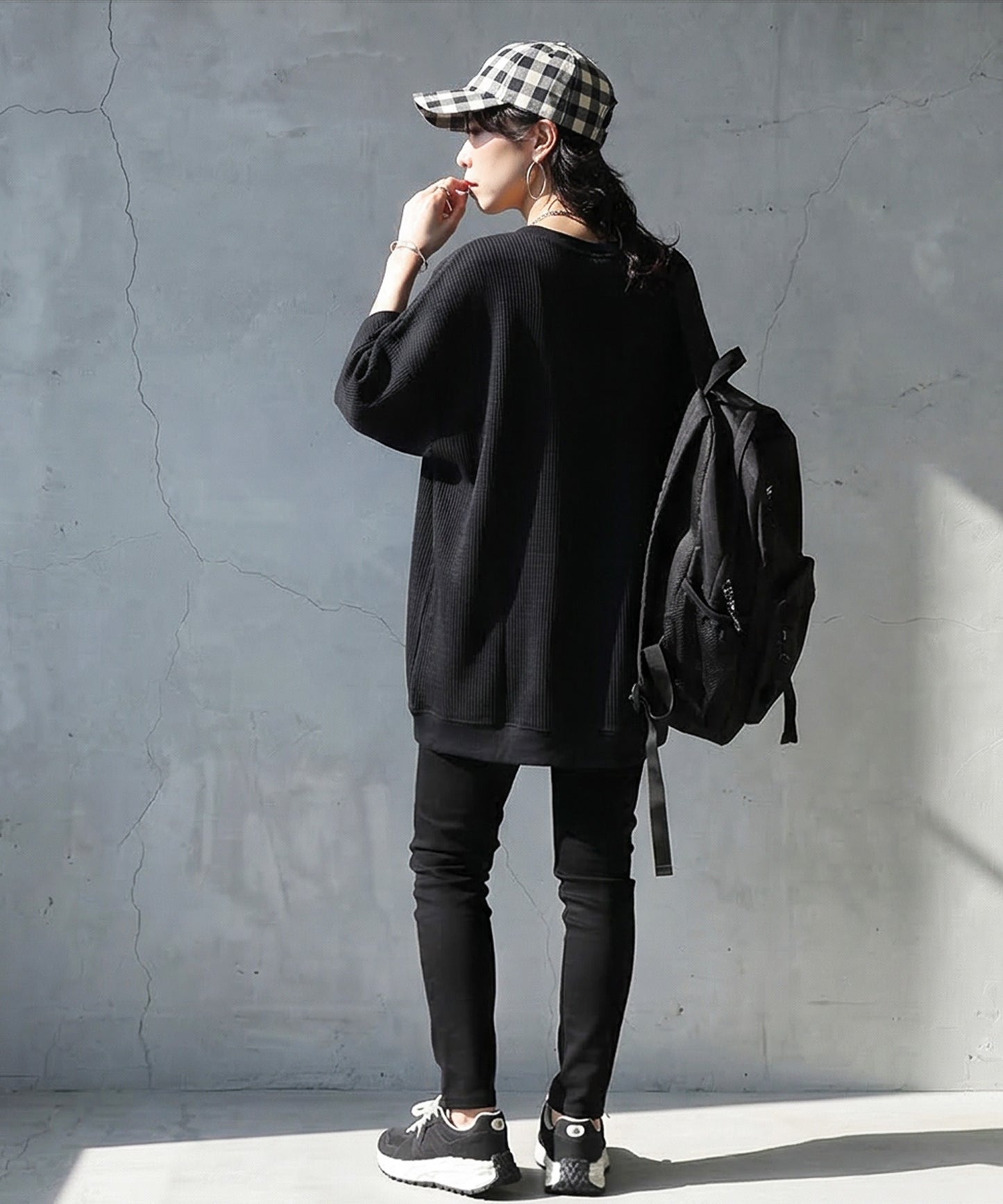 Waffle Knit 100% Cotton Henley Neck T-Shirt Ladies