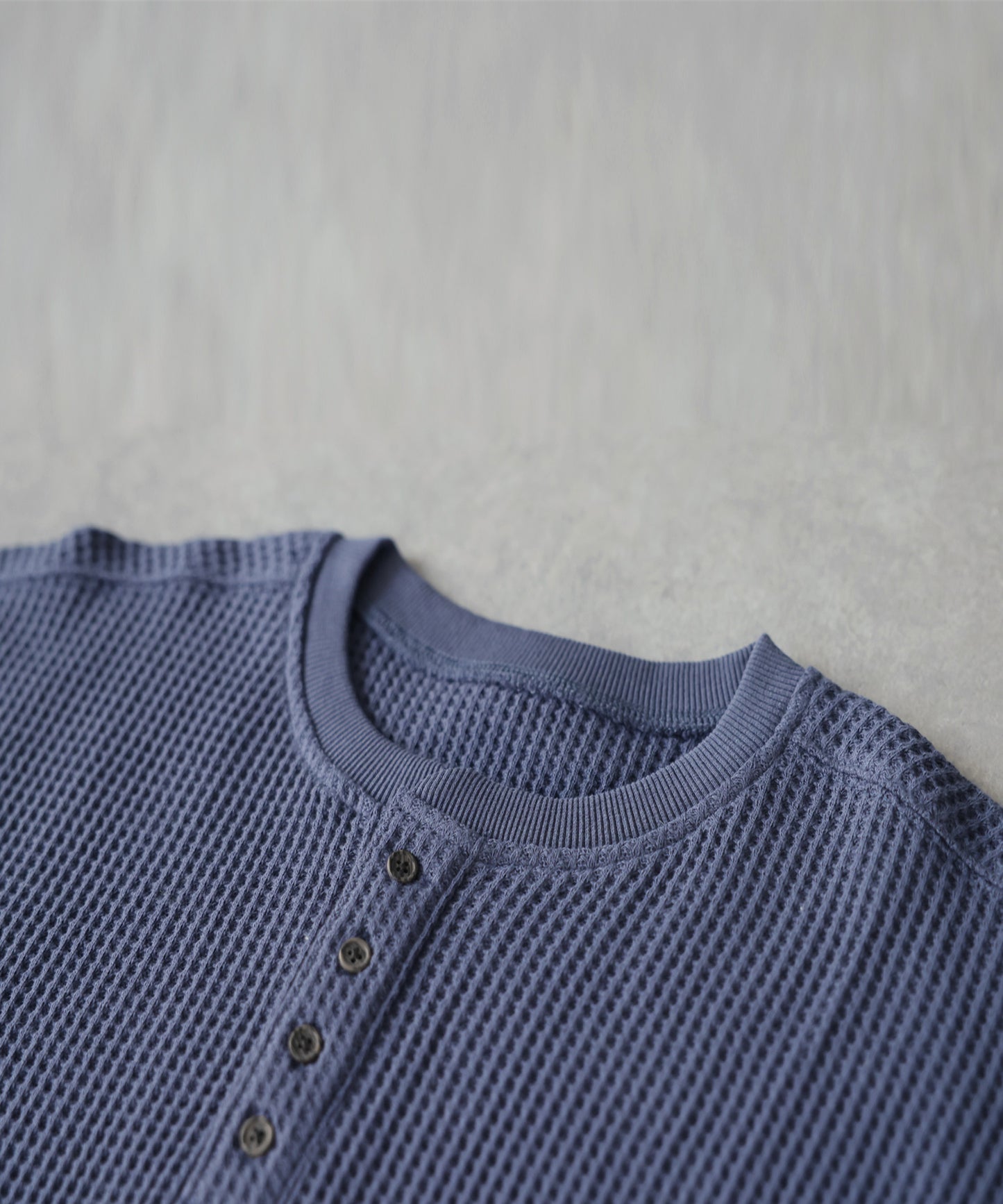 Waffle Knit 100% Cotton Henley Neck T-Shirt Ladies