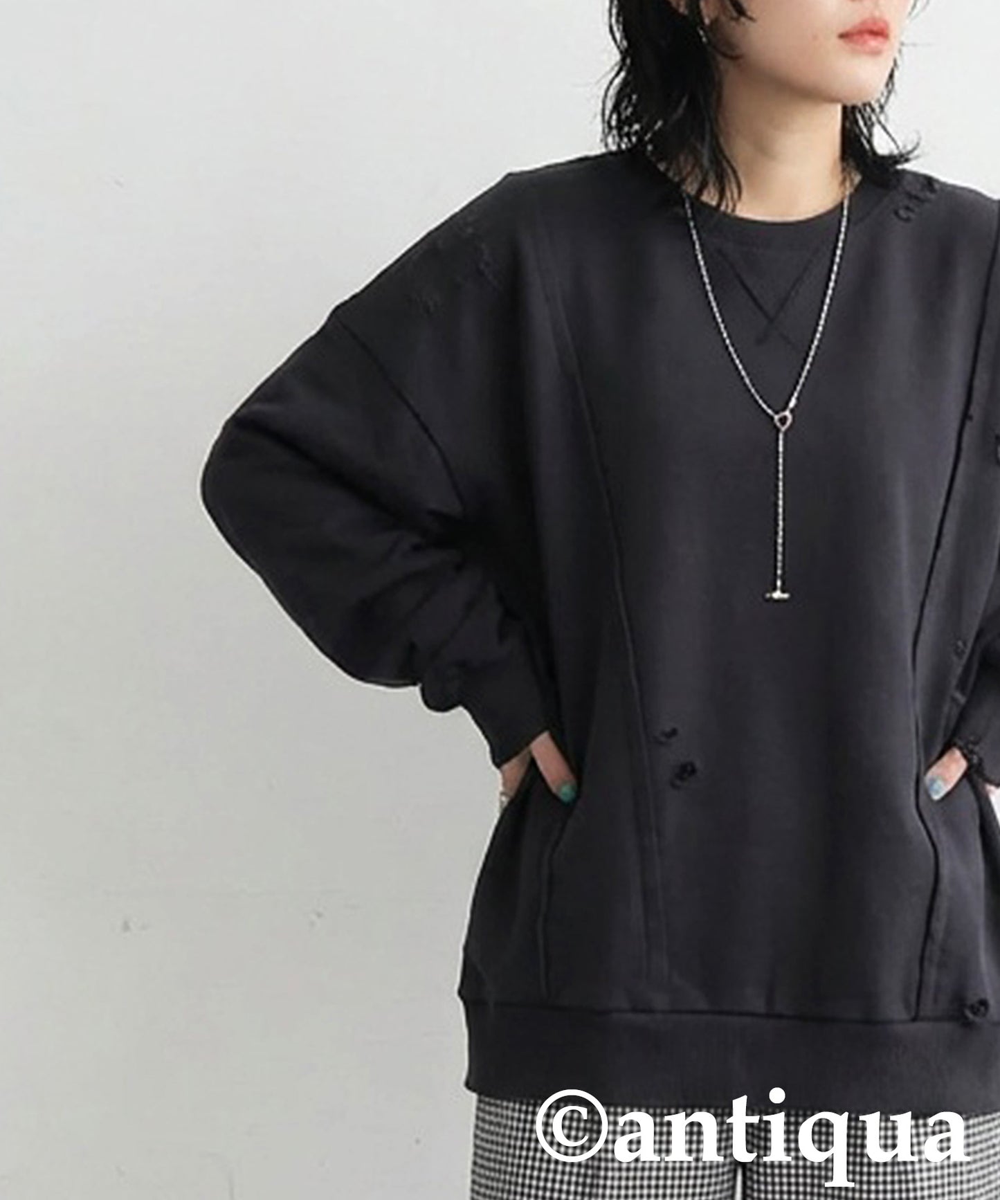 Distressed Sweatshirt Ladies