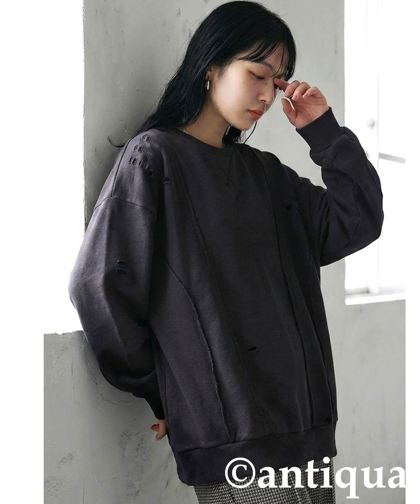 Distressed Sweatshirt Ladies