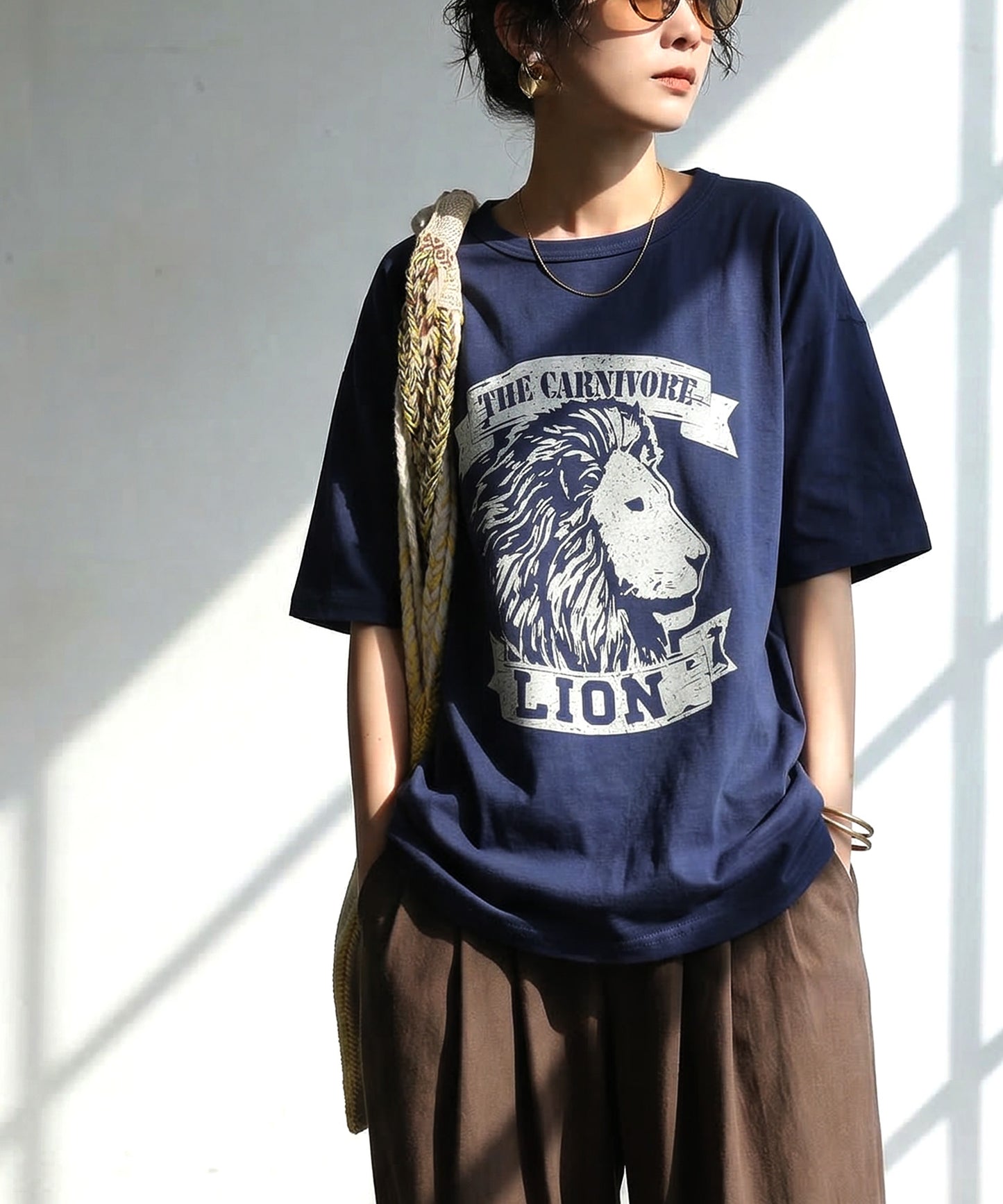 Oversized Cotton T-Shirt with Animal Embroidery – Breathable & Cooling Summer Tee Ladies