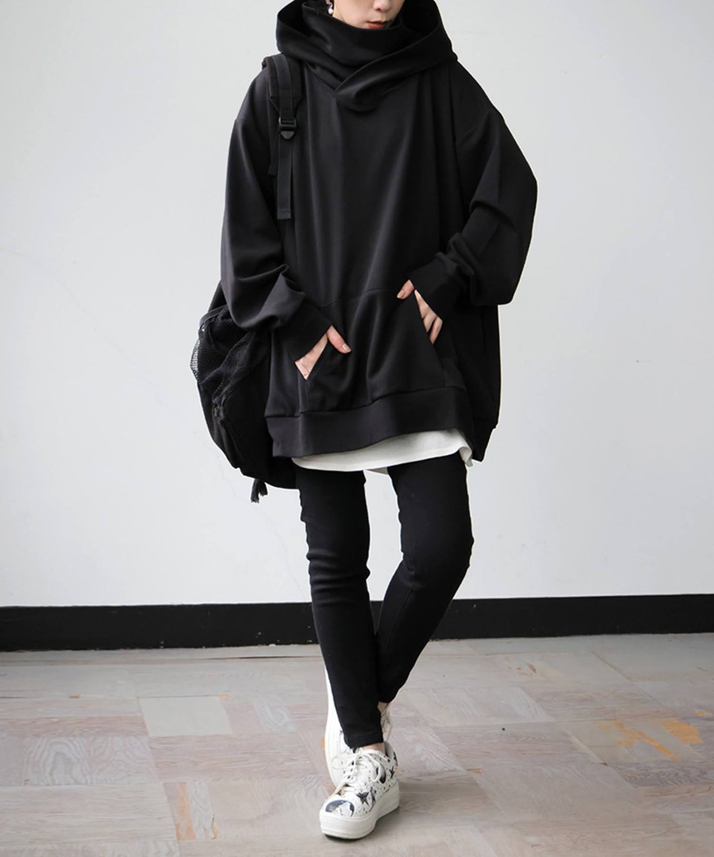 Ponte Material Hoodie Ladies