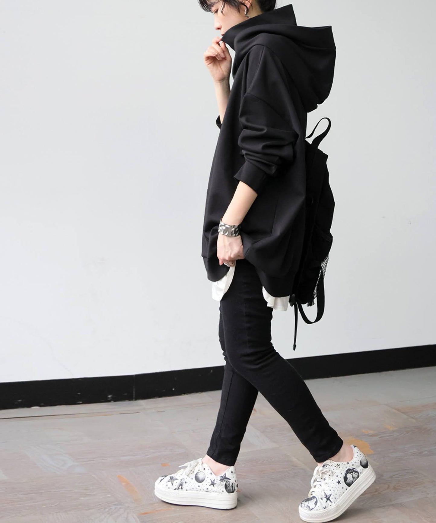 Ponte Material Hoodie Ladies