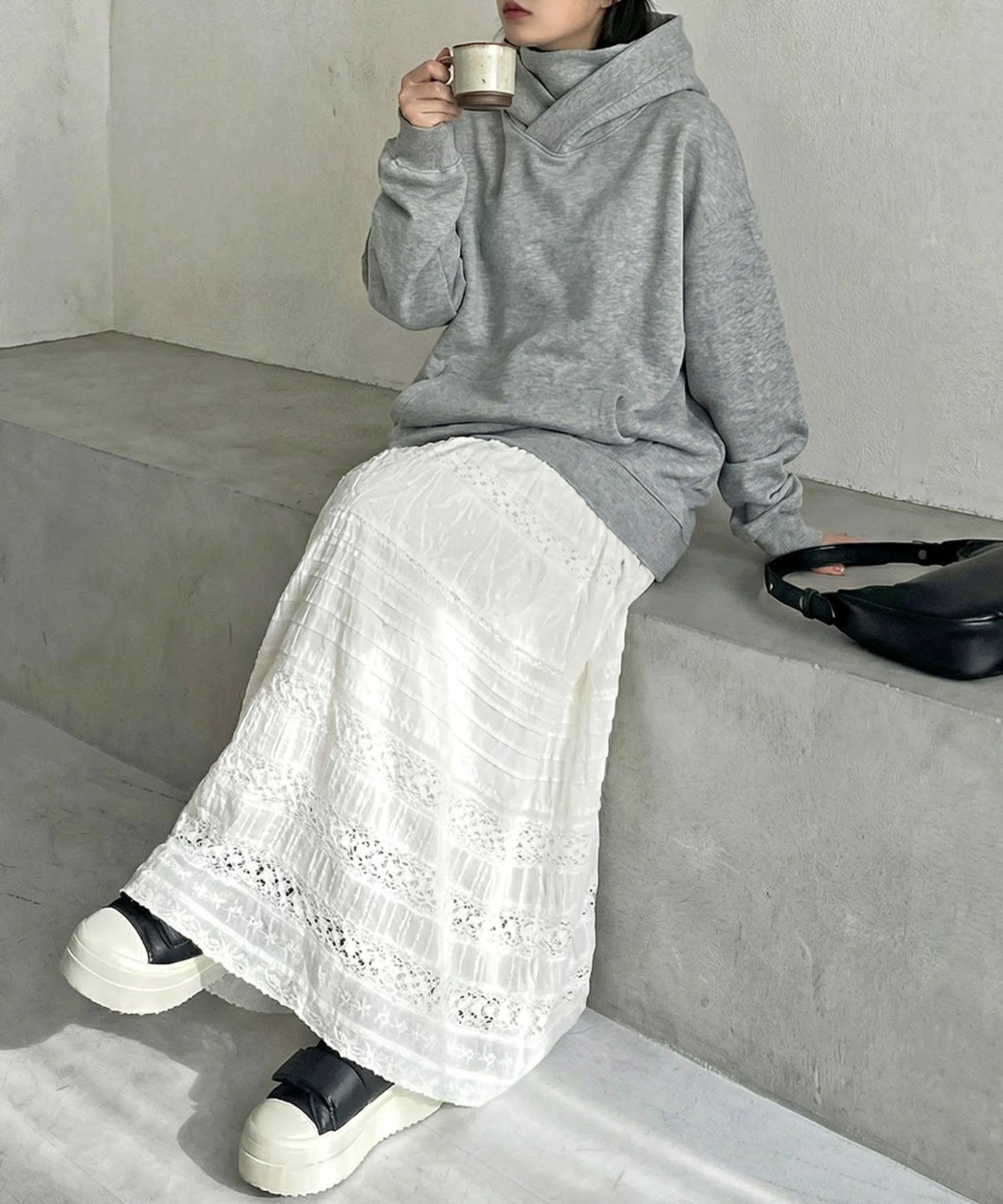 Ponte Material Hoodie Ladies