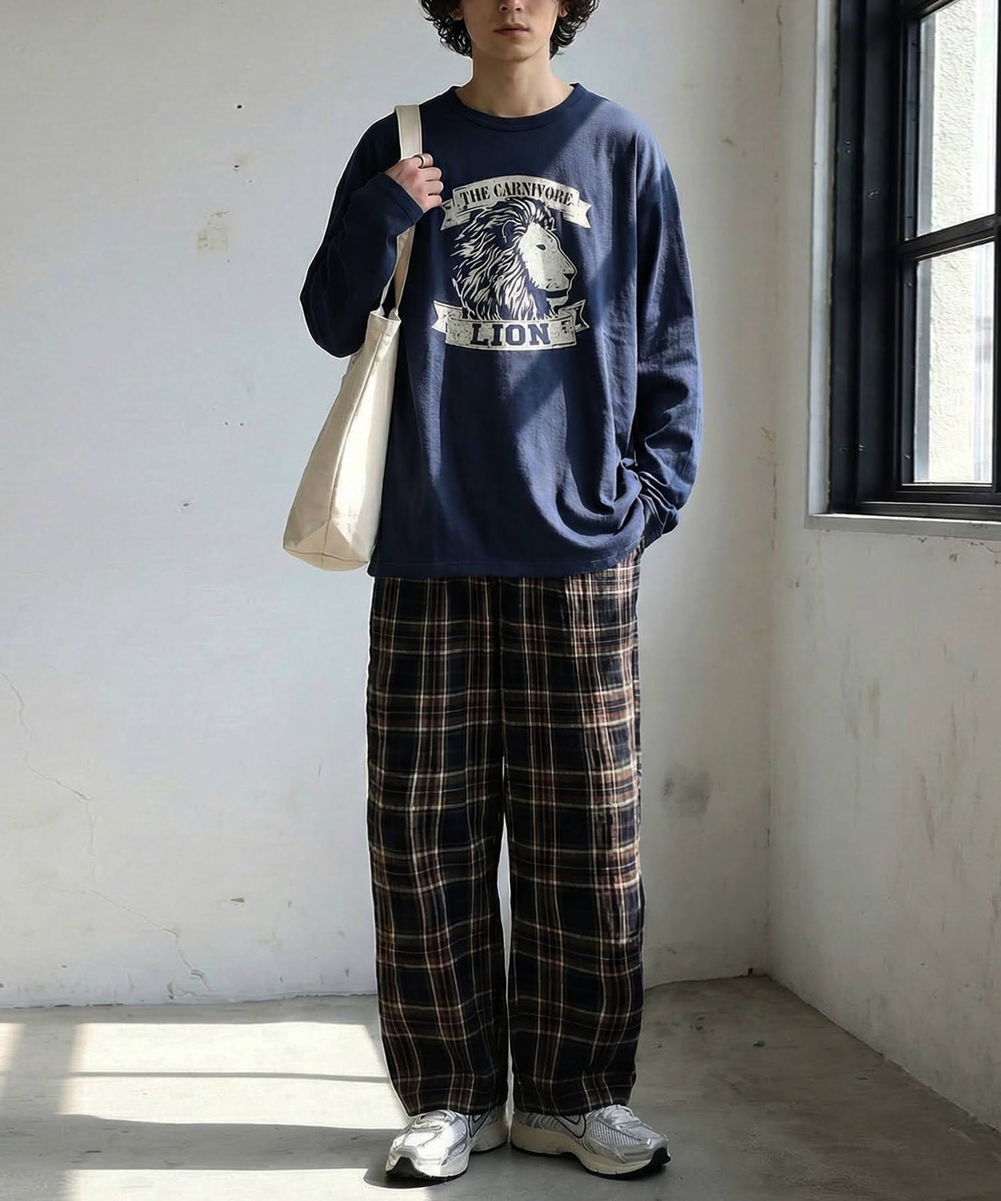 Long-Sleeved 100% Cotton Animal Print Long-Sleeved T-Shirt Men's