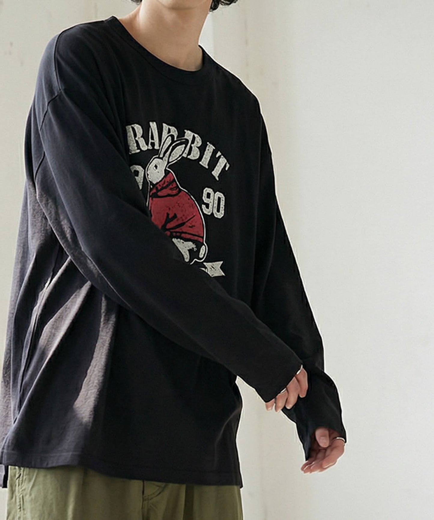 Long-Sleeved 100% Cotton Animal Print Long-Sleeved T-Shirt Men's