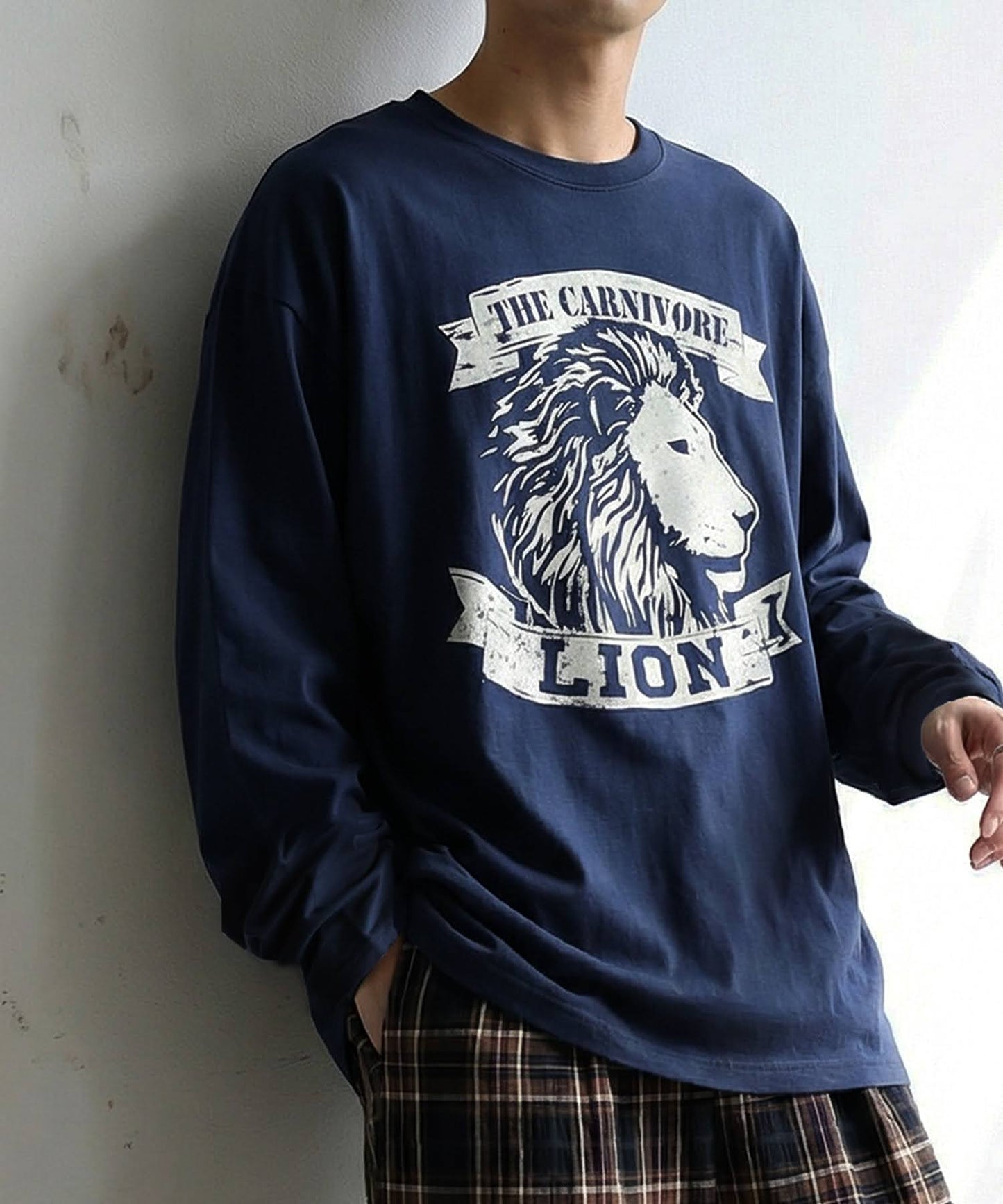 Long-Sleeved 100% Cotton Animal Print Long-Sleeved T-Shirt Men's