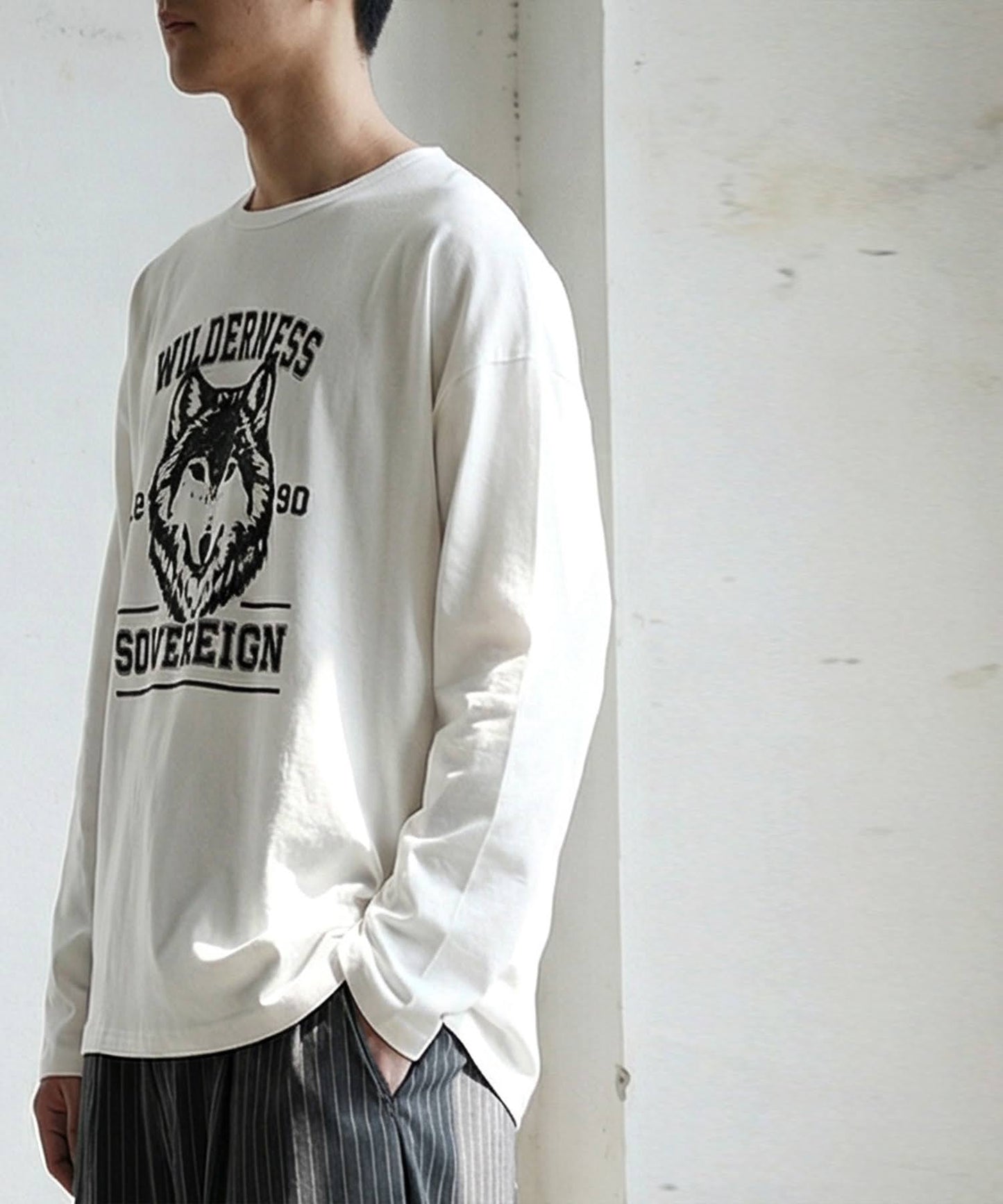 Long-Sleeved 100% Cotton Animal Print Long-Sleeved T-Shirt Men's