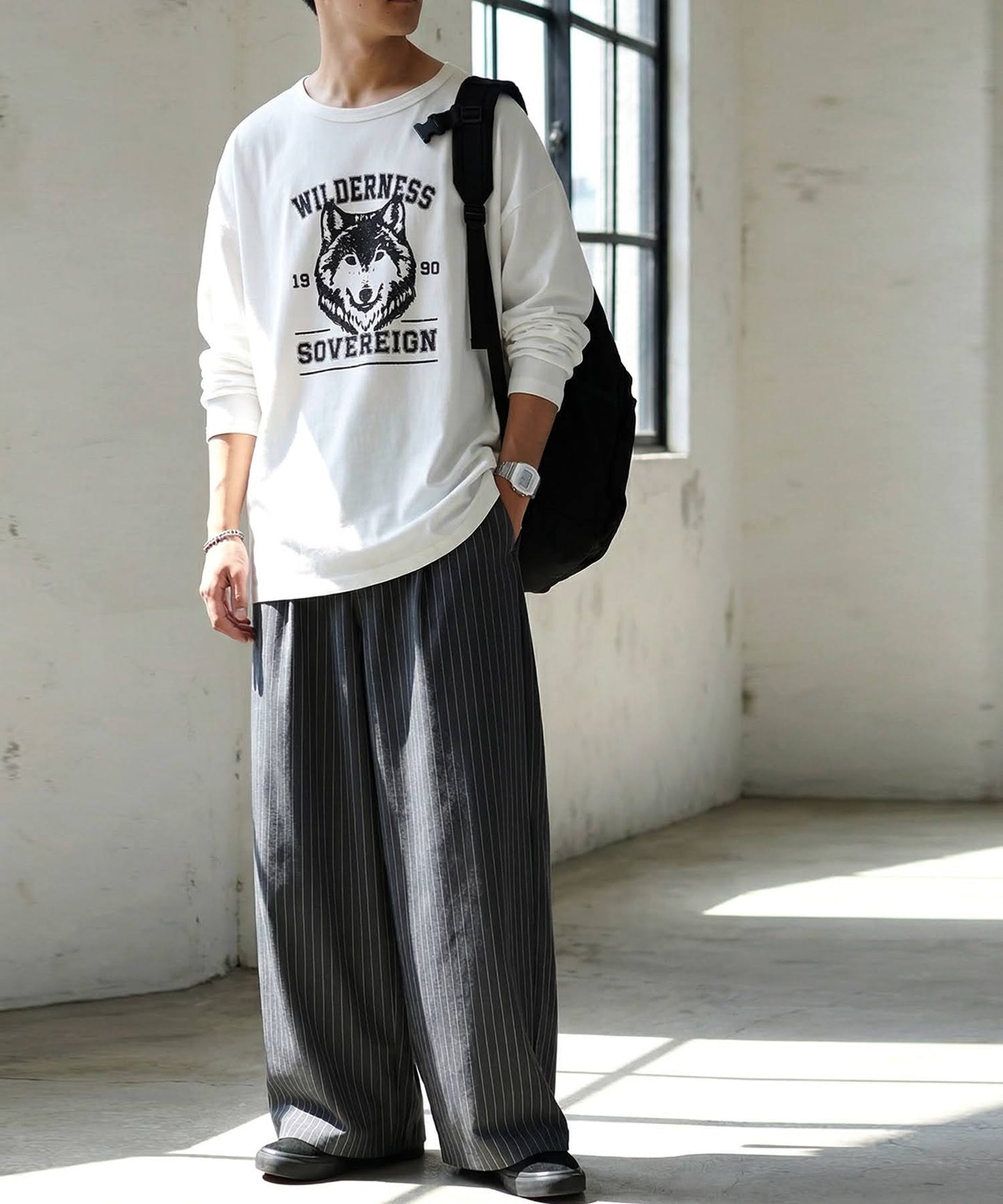 Long-Sleeved 100% Cotton Animal Print Long-Sleeved T-Shirt Men's