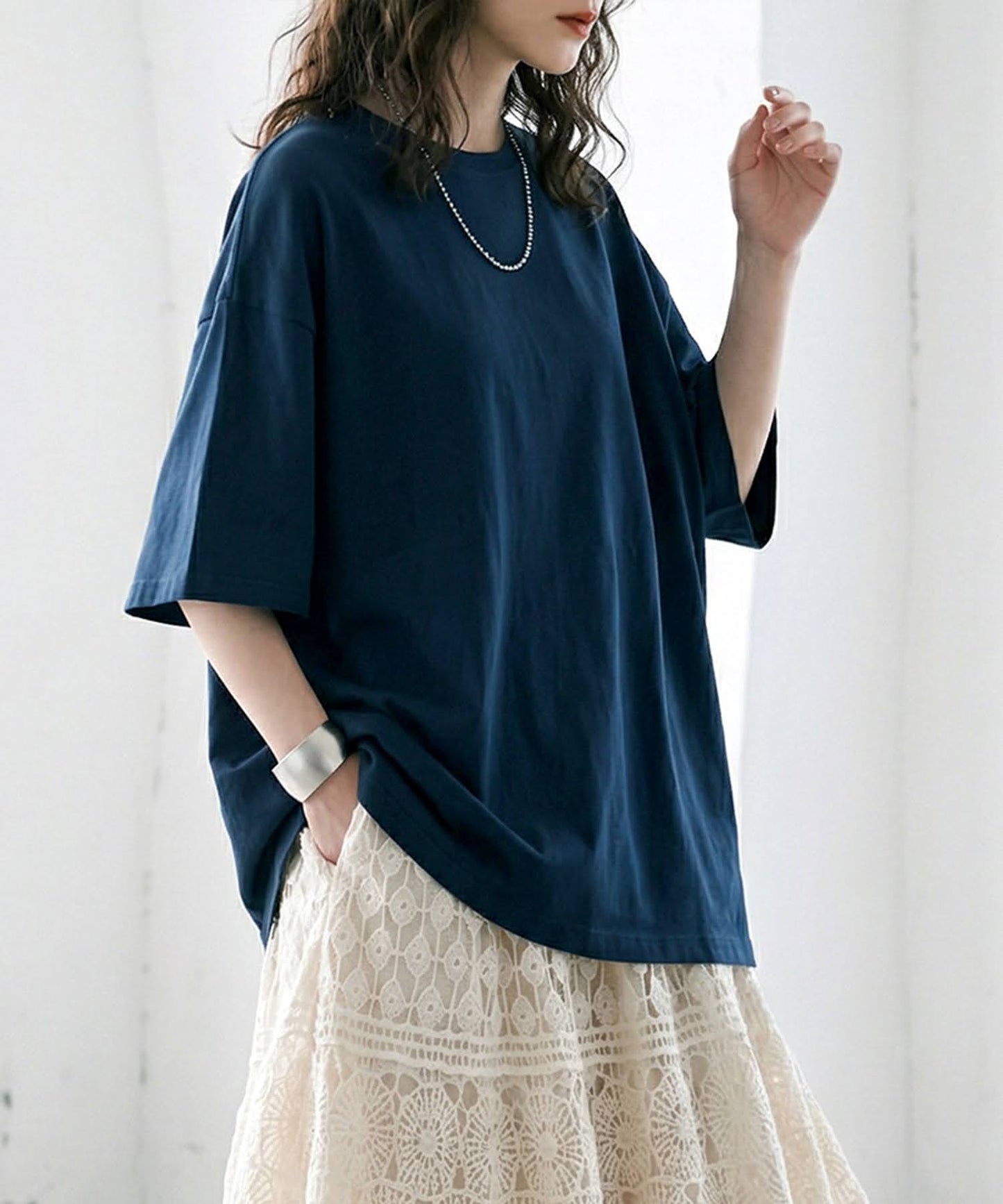 100% Cotton Sweat-Proof Half-Sleeve T-shirt Ladies