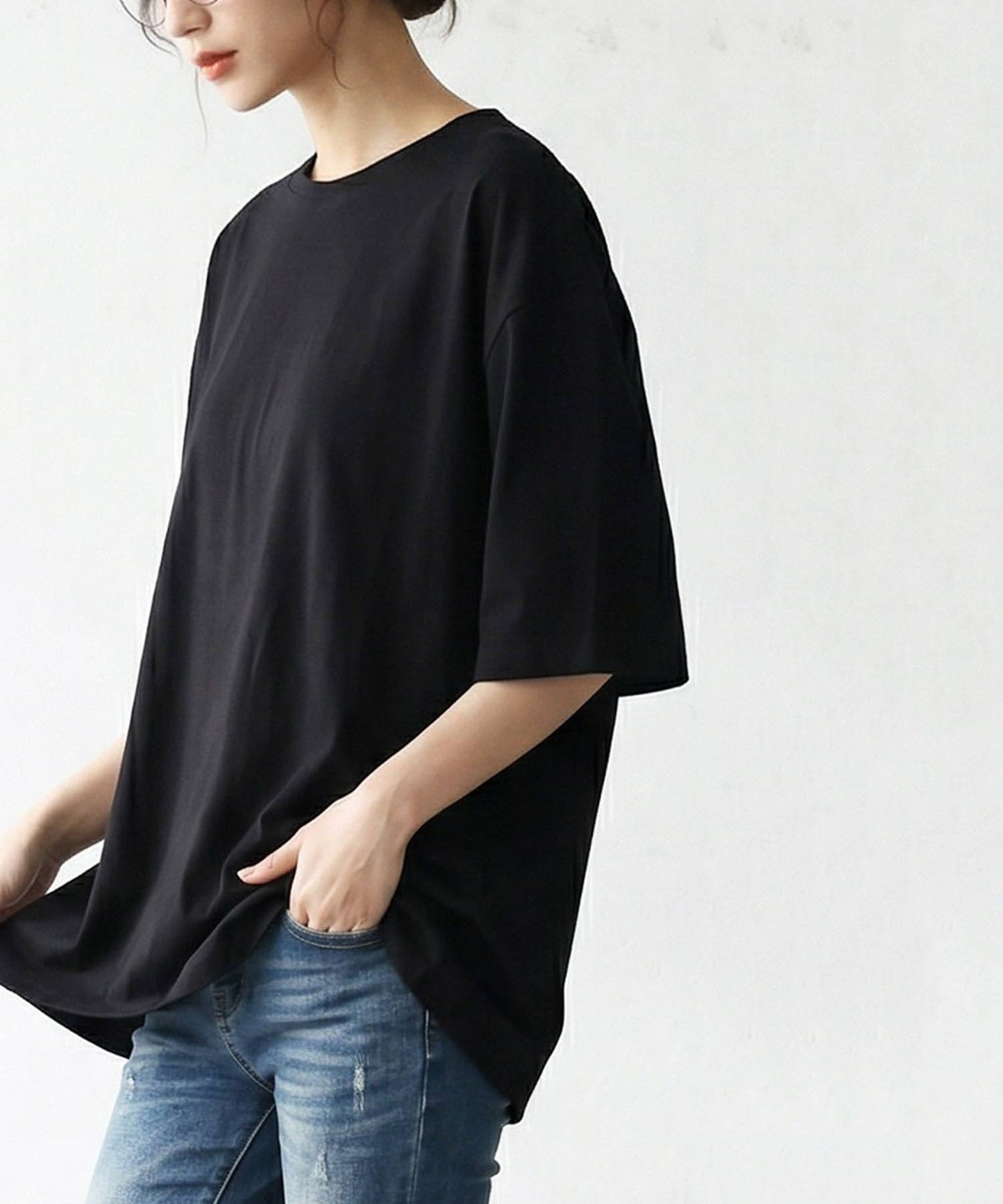 100% Cotton Sweat-Proof Half-Sleeve T-shirt Ladies