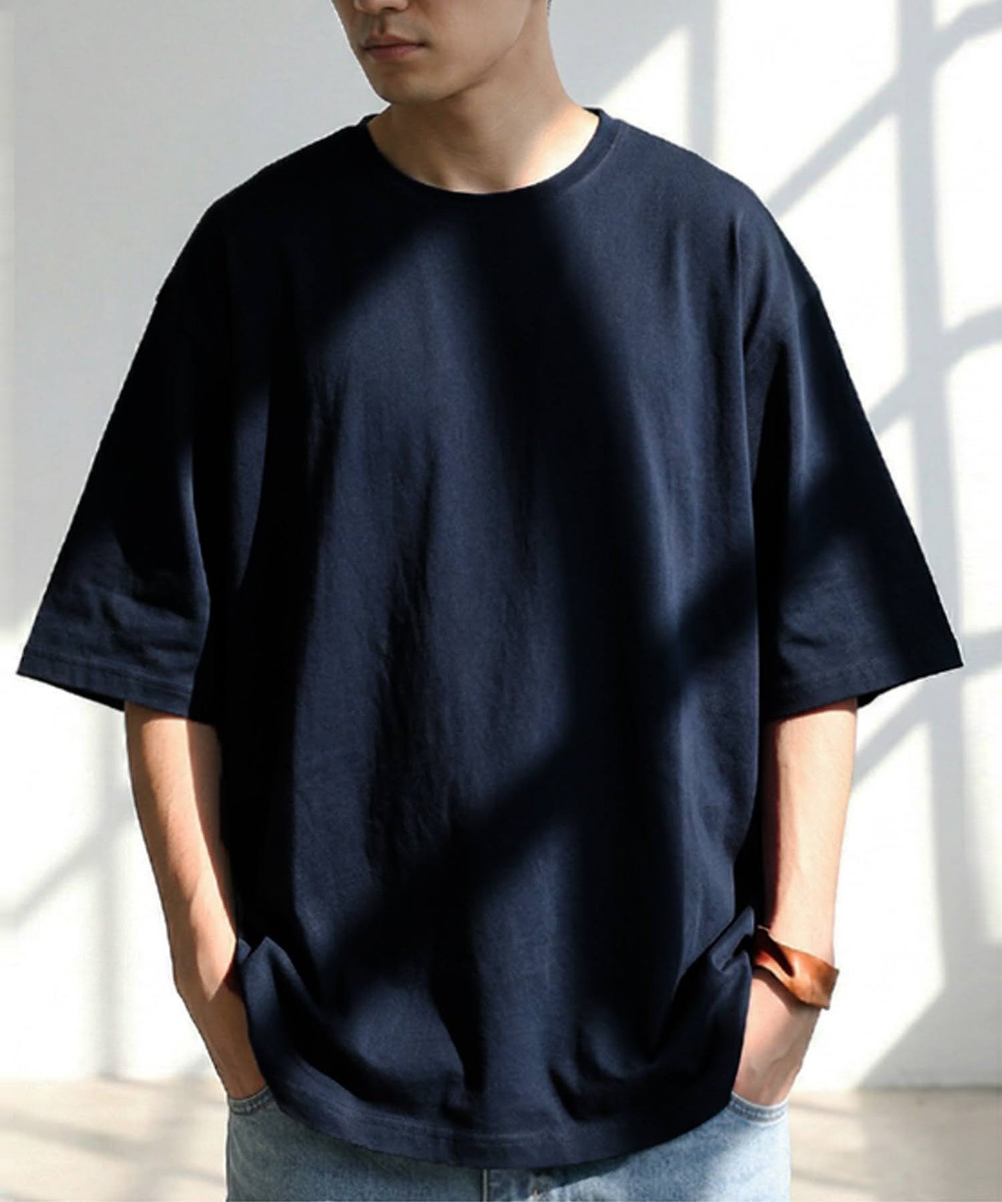 100% Cotton Sweat-Proof Half-Sleeve T-shirt Men's