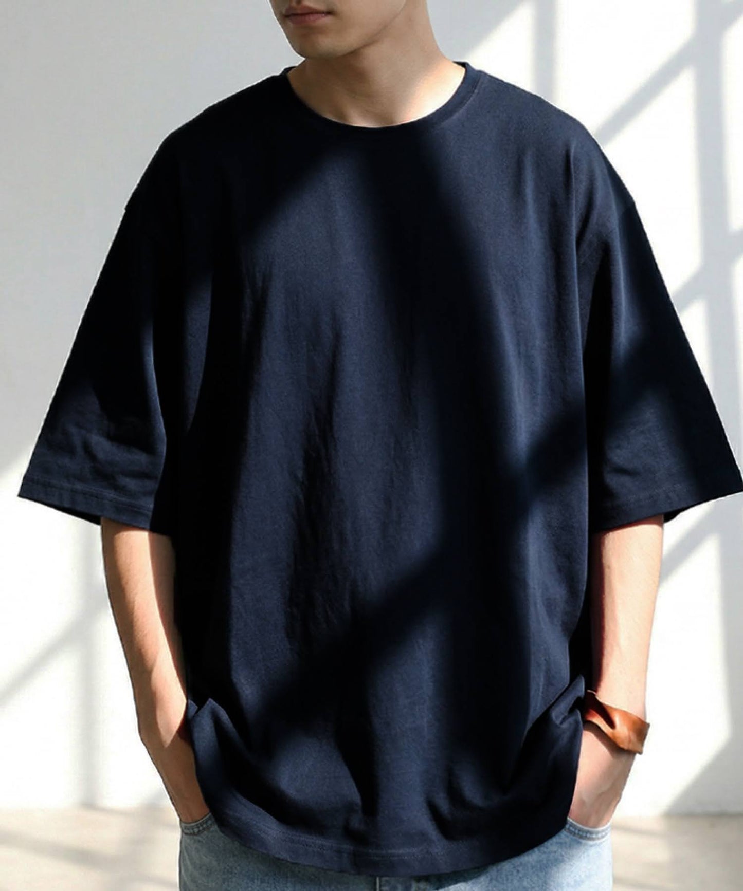 100% Cotton Sweat-Proof Half-Sleeve T-shirt Men's