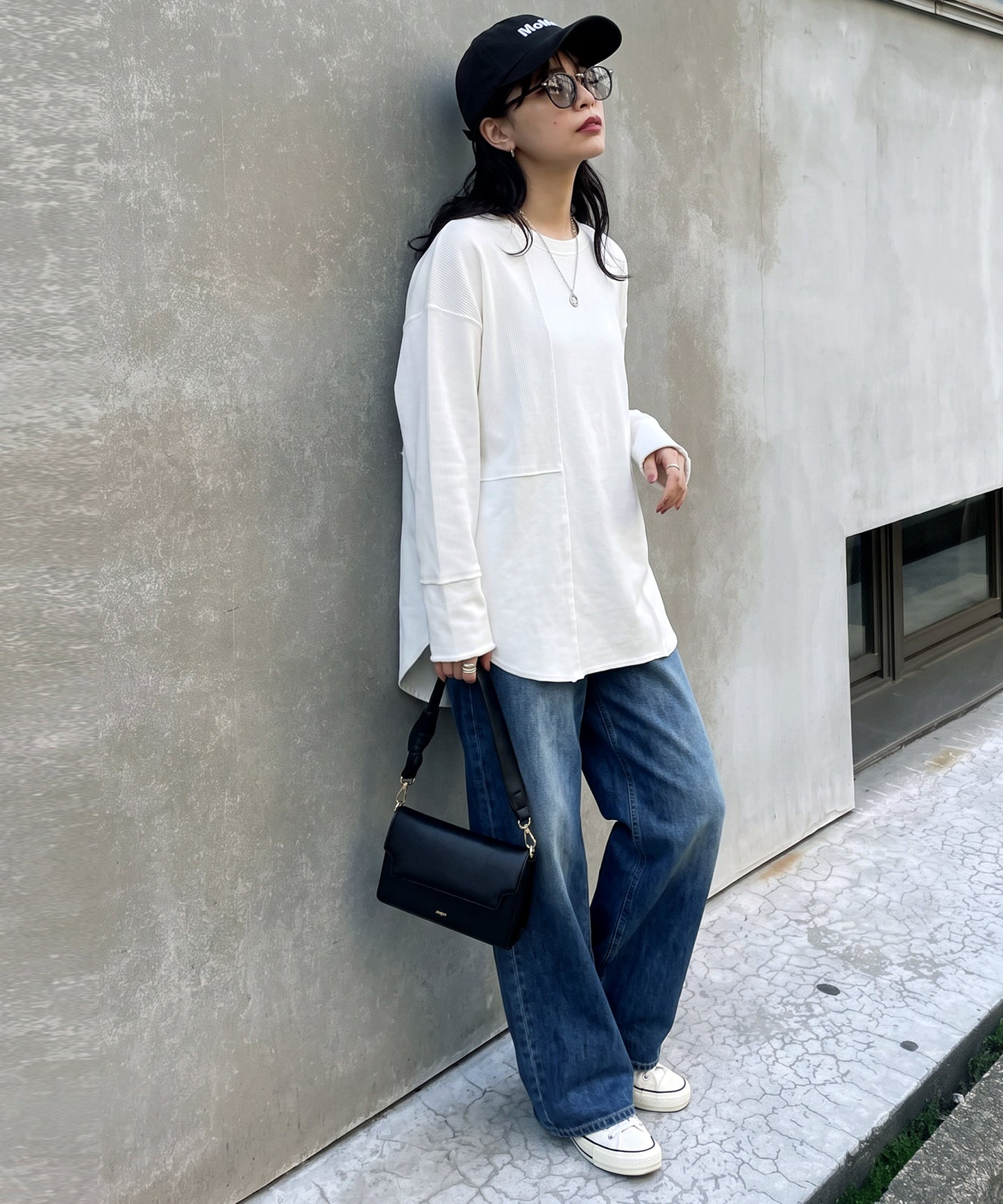 100% Cotton Round Hem Waffle Top Ladies