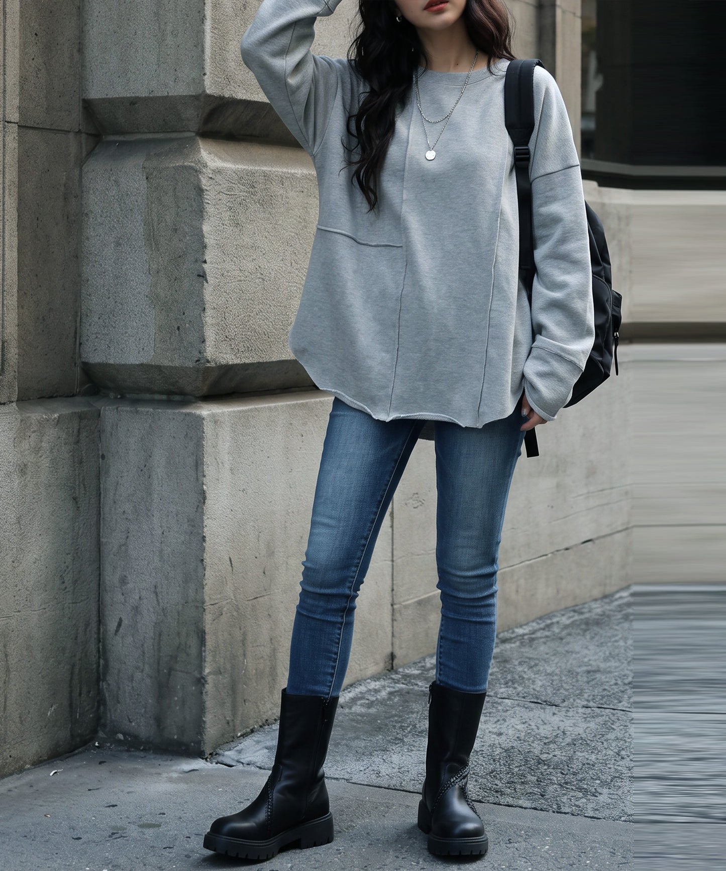 100% Cotton Round Hem Waffle Top Ladies
