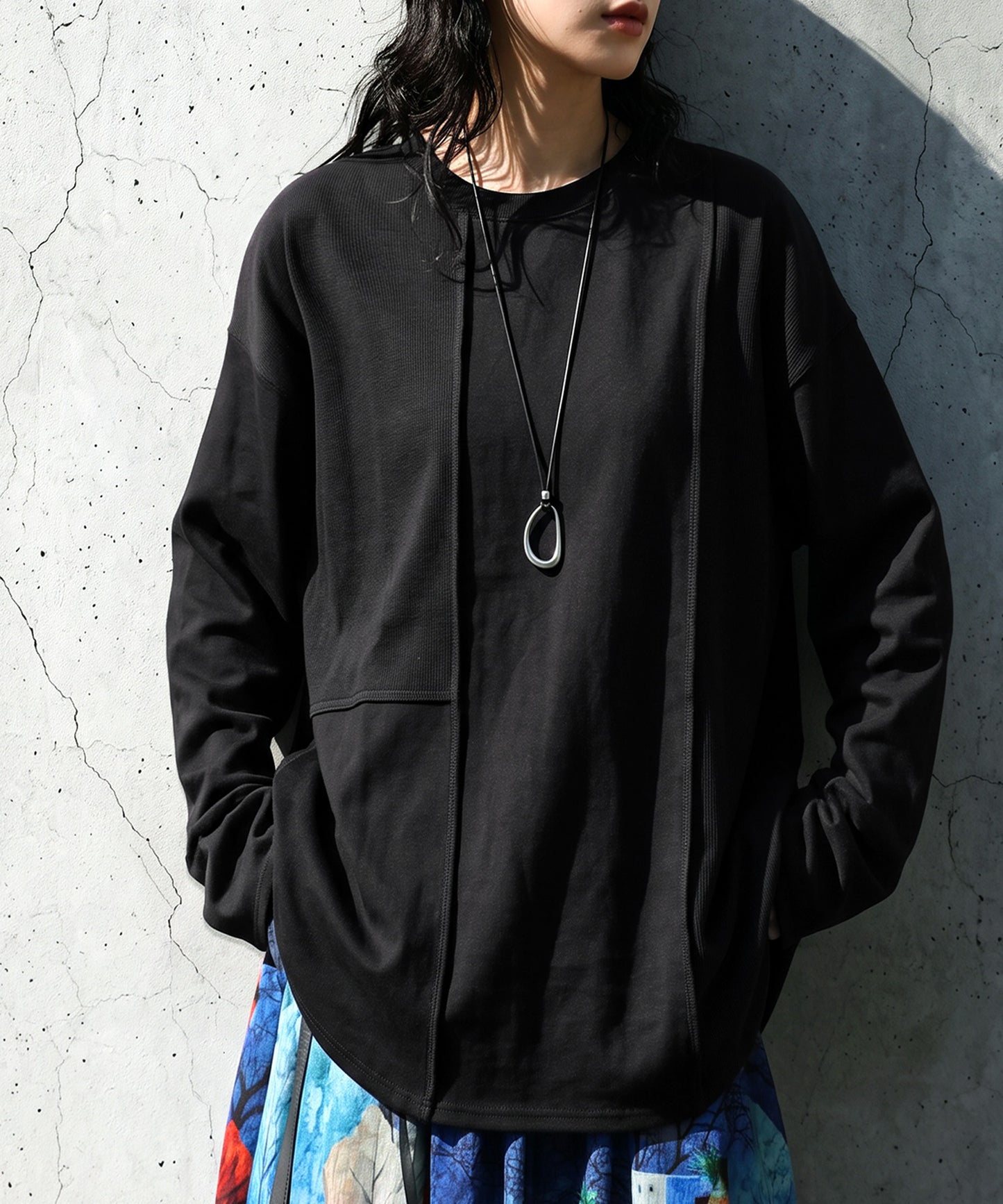 100% Cotton Round Hem Waffle Top Ladies