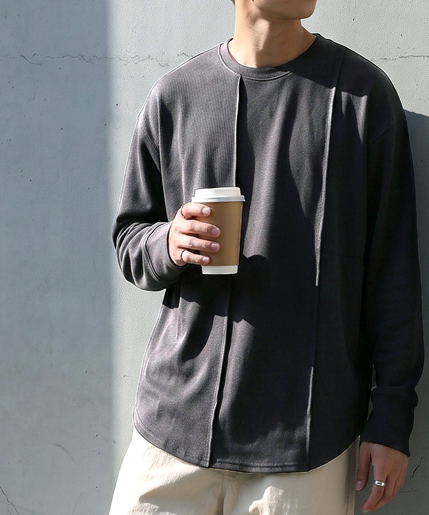 100% Cotton Round Hem Waffle Top Men’s