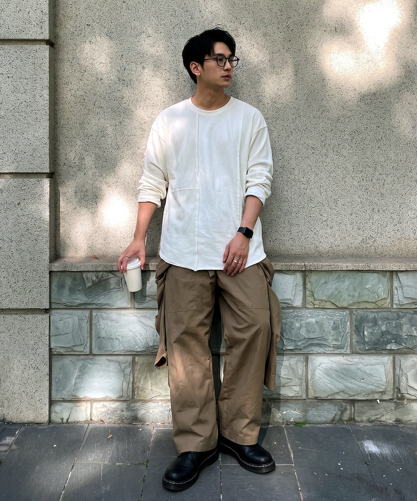 100% Cotton Round Hem Waffle Top Men’s