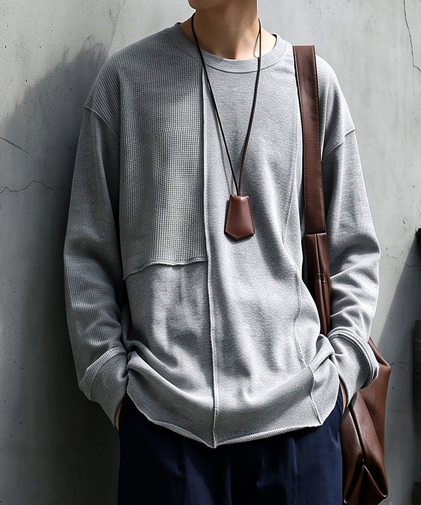 100% Cotton Round Hem Waffle Top Men’s