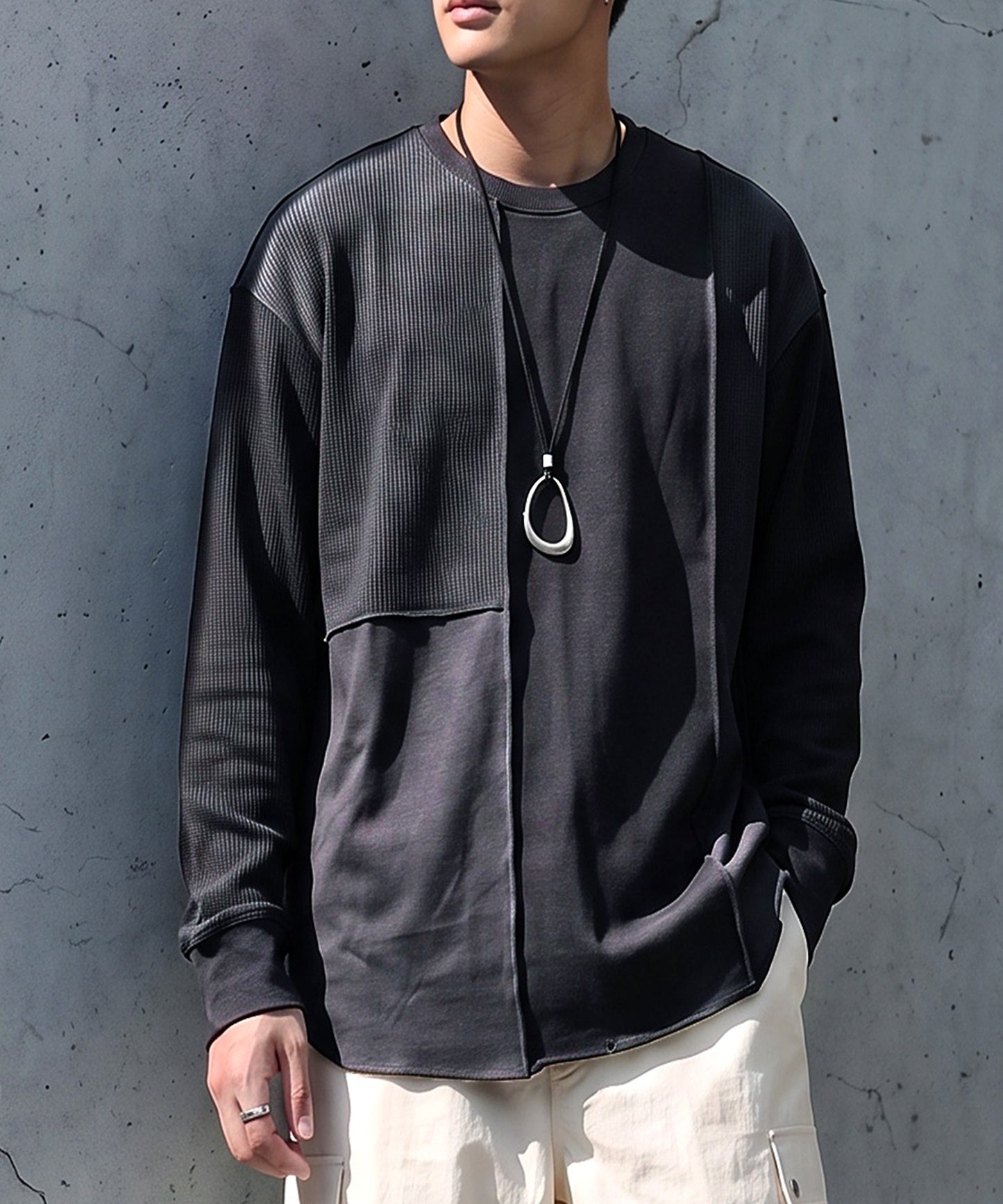 100% Cotton Round Hem Waffle Top Men’s