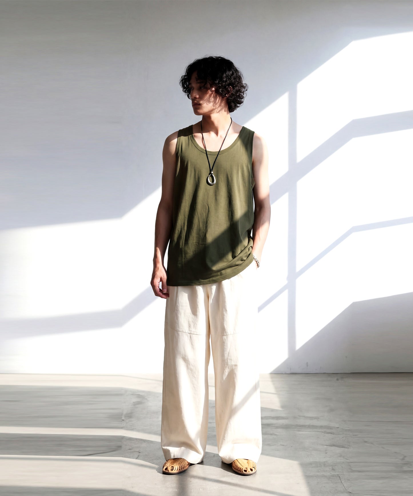 Sweat-Stain Resistant 100% Cotton U-Neck Tank Top Men’s